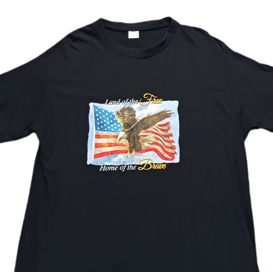 Land of the Free Home of the Brave Mens Large T Shirt Black Short Sleeve