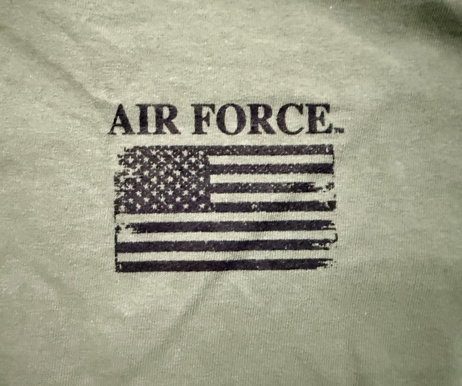 USAF United States Air Force Double Sided OD Green T Shirt Tee – Sz XL – NWT