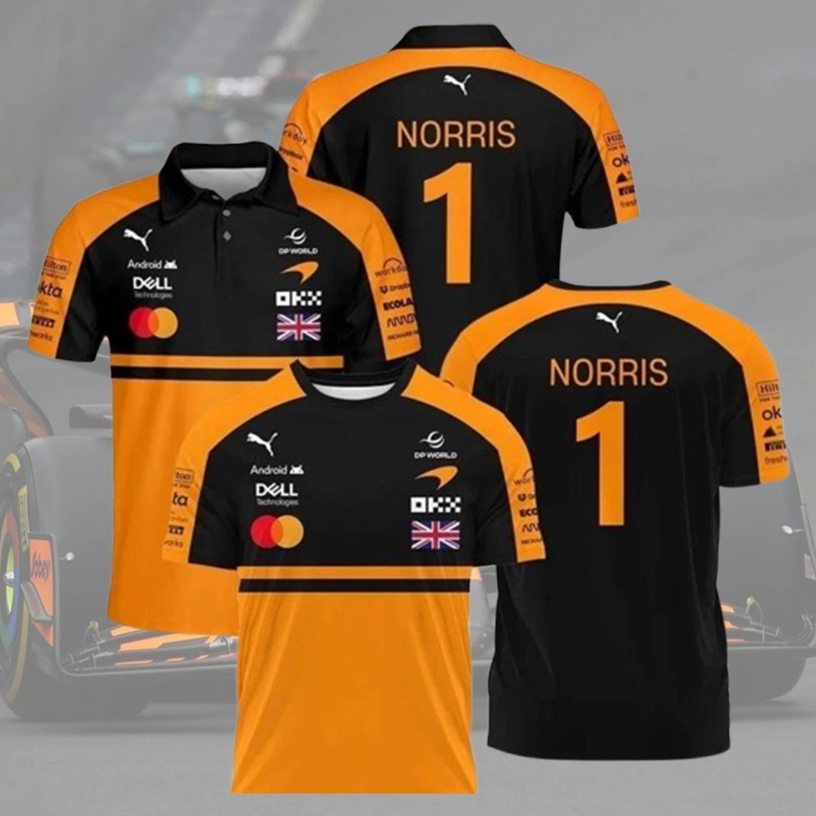 💥NEW 2026 Lando Norris #1 McLaren Formula One Polo Shirt F1 AOP Racing Shirt