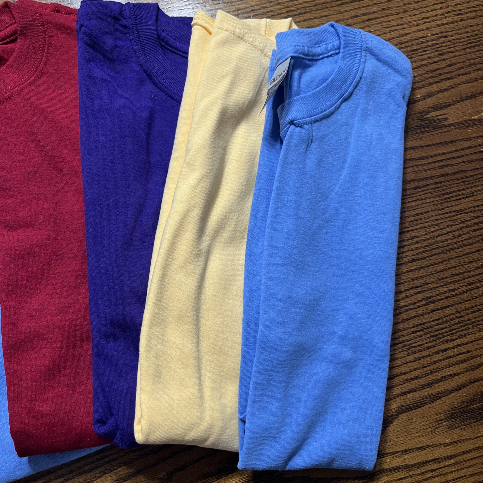 Gilden Heavy Cotton T-shirts Multicolors Size Medium No Pocket Set Of Five