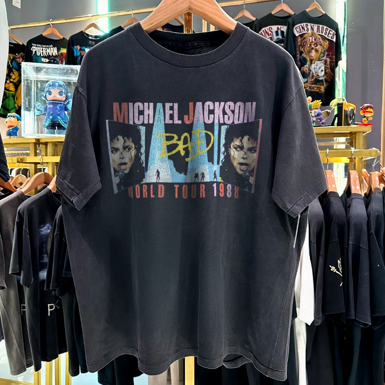 1988 Michael Jackson Bad World Tour Promo T-Shirt Black XXL
