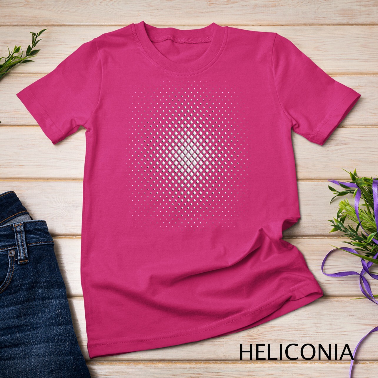 Geometric abstract halftone dots gradient pattern design. T-Shirt Unisex T-shirt
