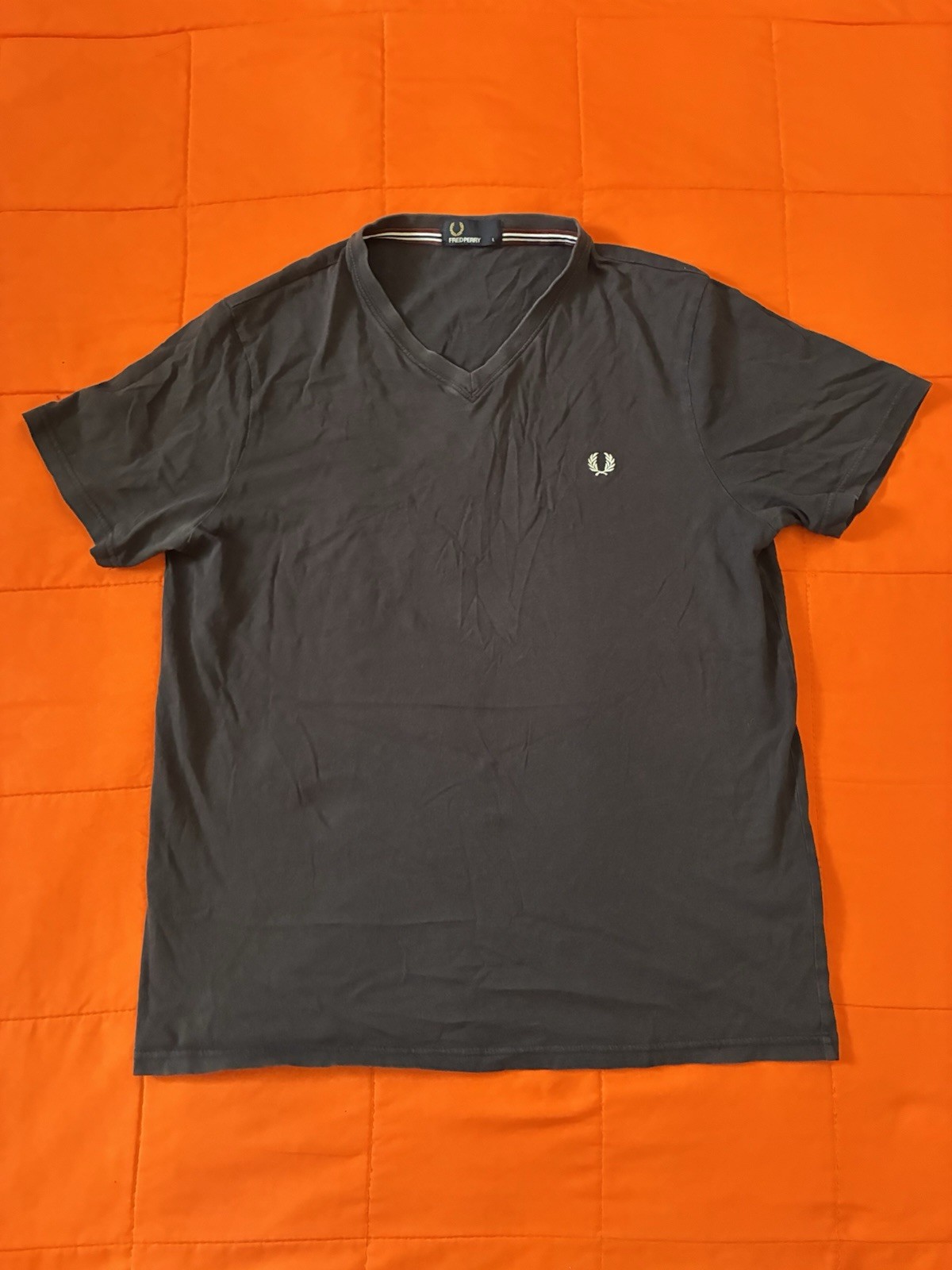 Fred Perry T-Shirt Mens Black Large Short Sleeve Casual