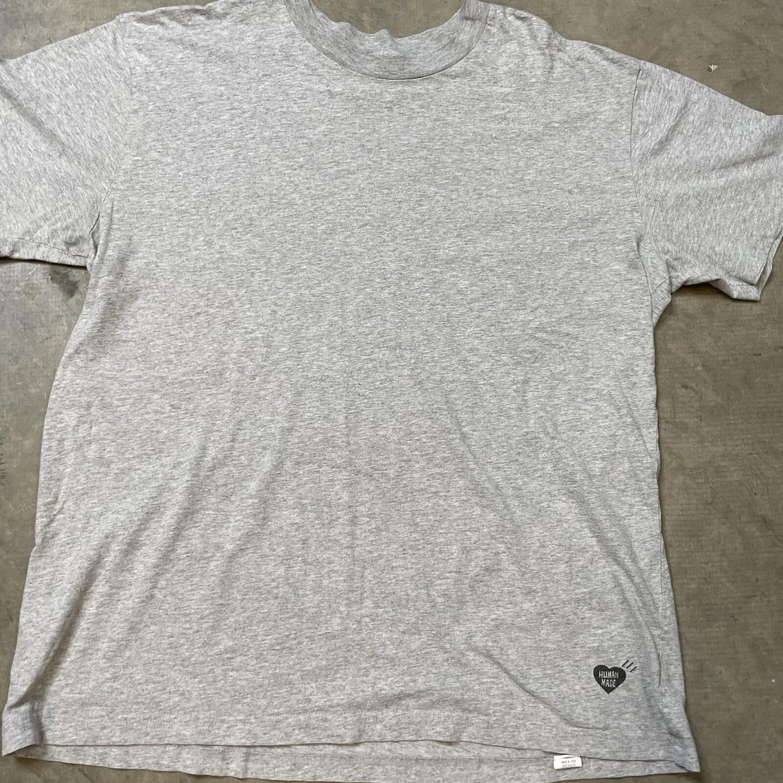 Human Made Shirt Large Nigo Heart Logo Plain Basic Grey Streetwear Tee