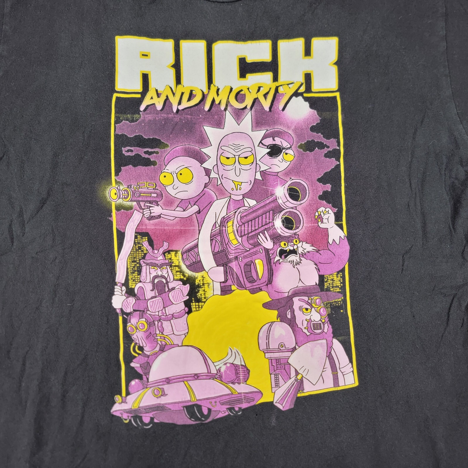 Rick and Morty Ripple Junction Adult Swim Mens XL Black T Shirt 2017 Adult Swim