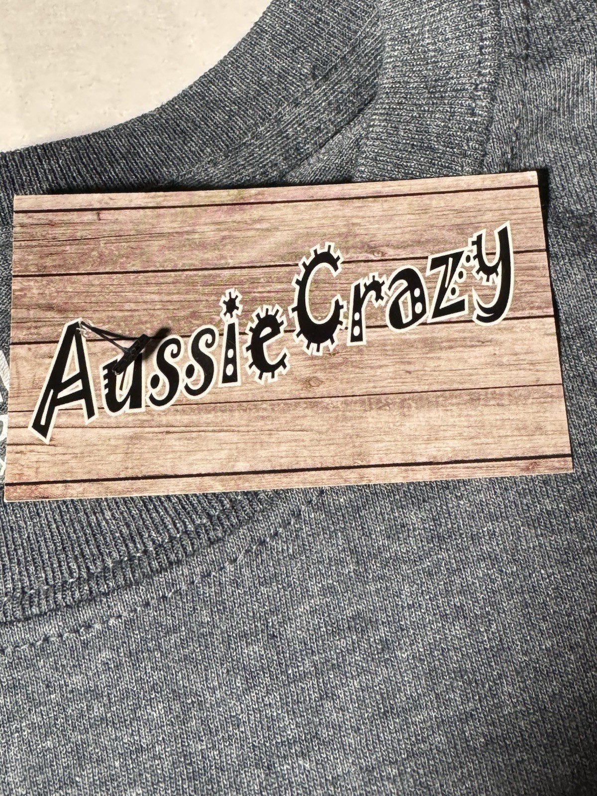 NWT Australian Sheperd Printed T Shirt Gildan Dry Blend Heather Gray Men Size XL