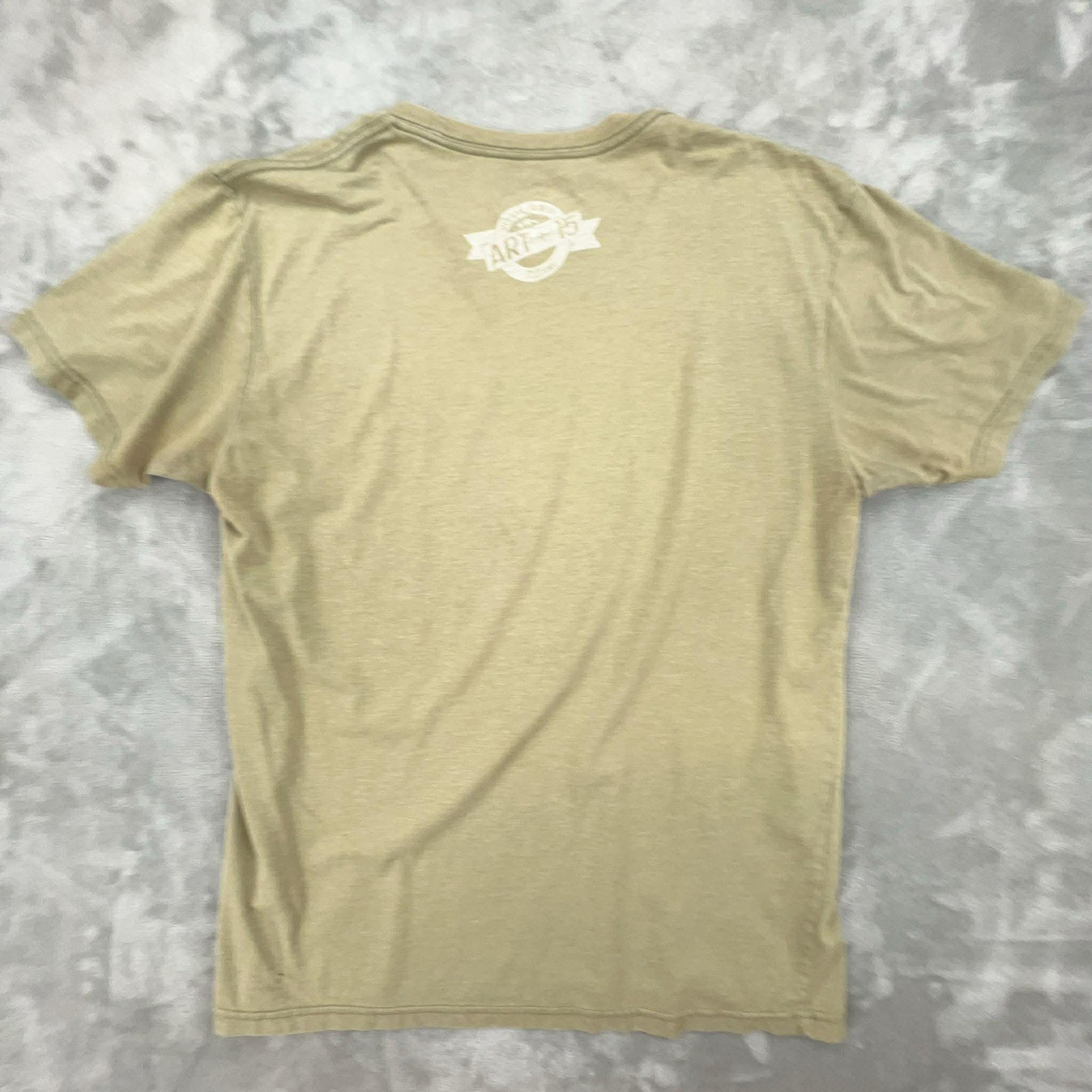 Art 15 Clothing Men’s Large Tan Graphic T‑Shirt Veteran Owned Bearded Operator