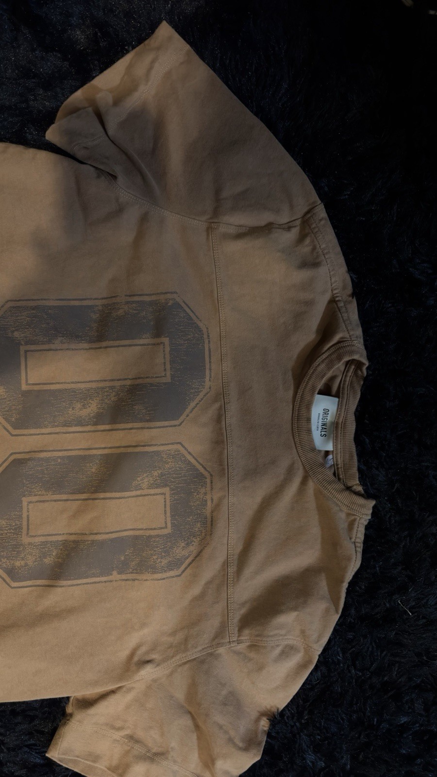Originals Men’s L Tan Crew Neck Short Sleeve Graphic Logo T-Shirt