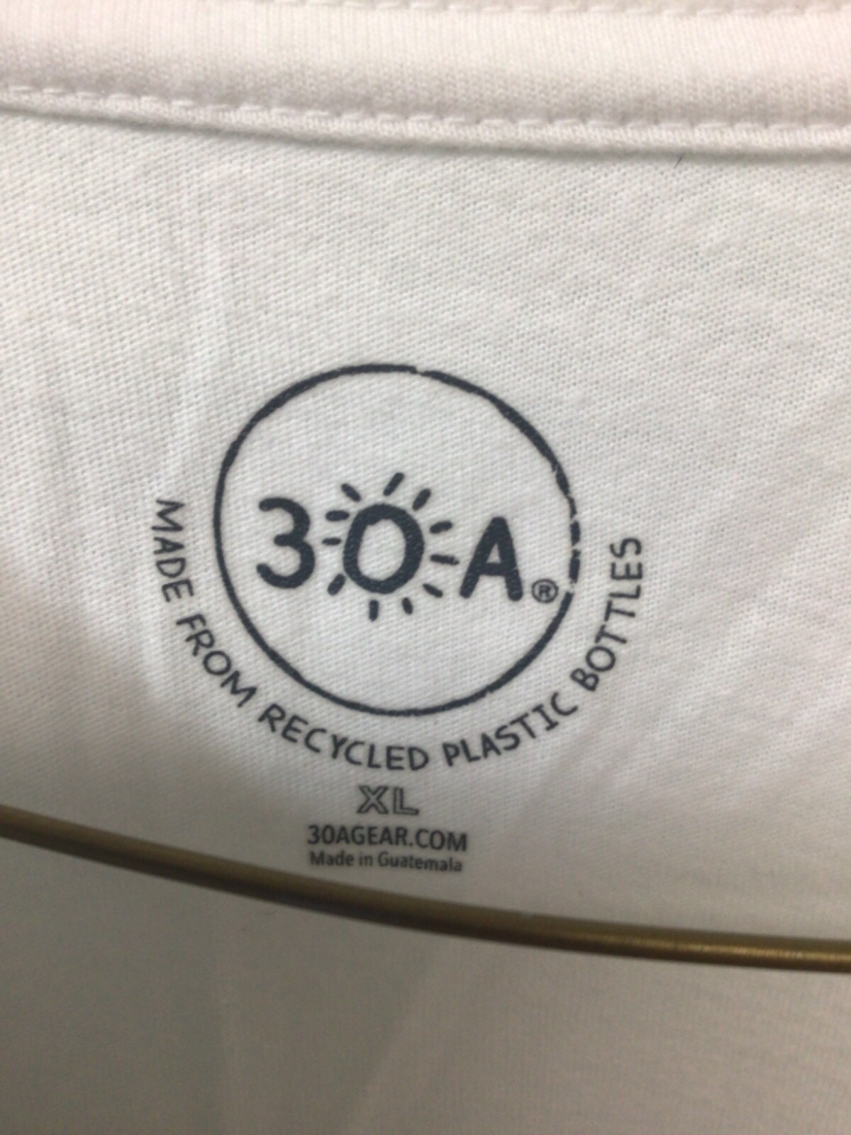 30A White XL Long Sleeve T Shirt T11 (Made from Recycled Plastic Bottles)