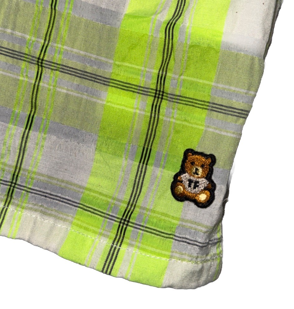 Teddy Fresh Short Sleeve button Shirt Mens Medium multicolor neon panel NEW