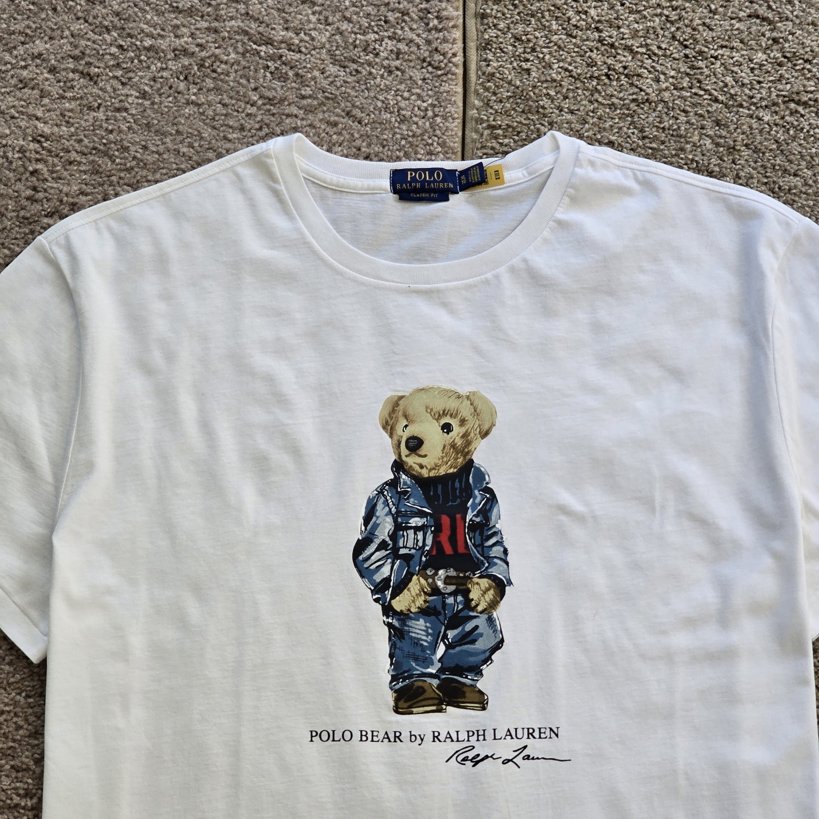 Polo Ralph Lauren Classic Fit Polo Bear Jersey T-Shirt Short Sleeve White