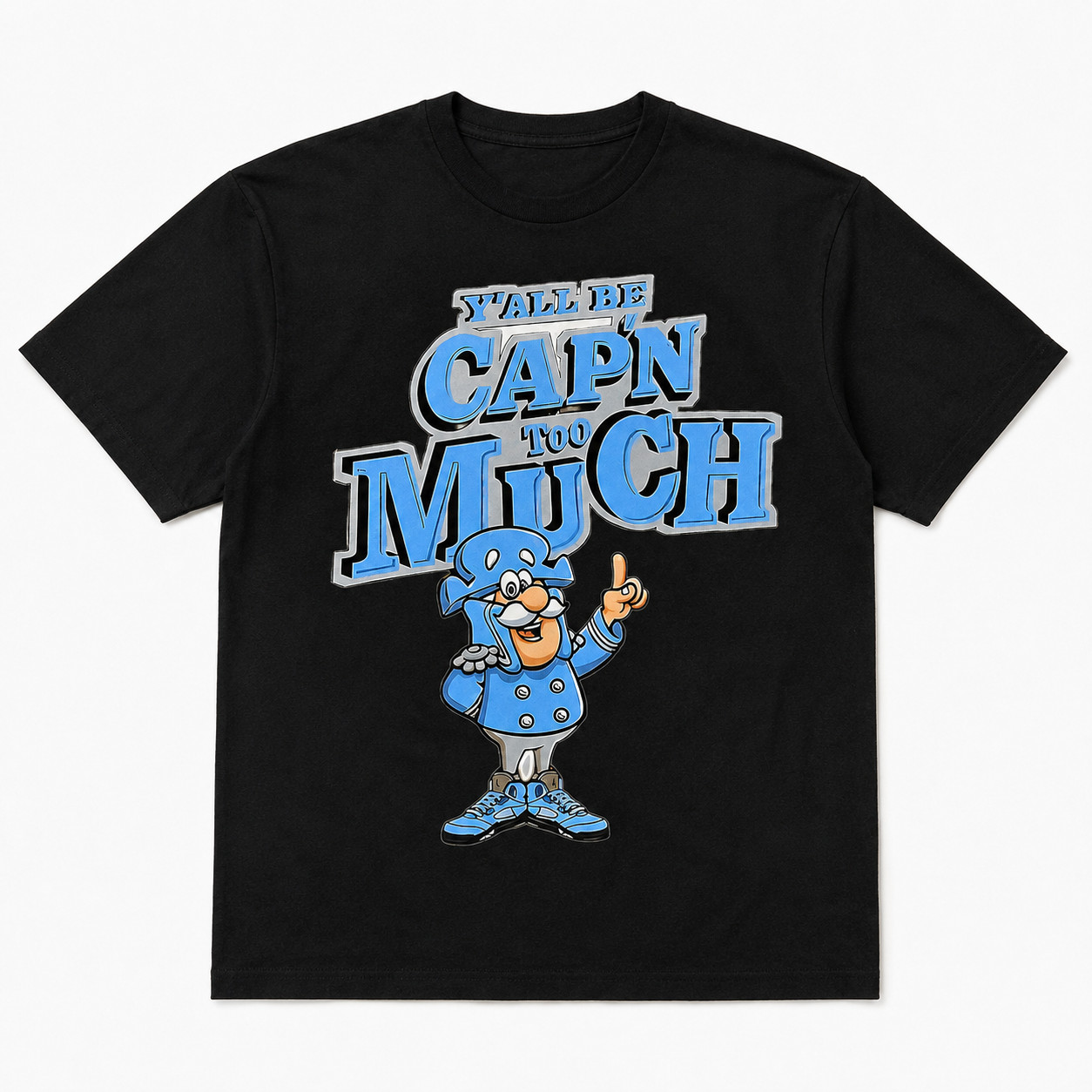 Yall Be Cap’n Too Much Funny Meme Graphic T-Shirt Cartoon Captain Humor Tee