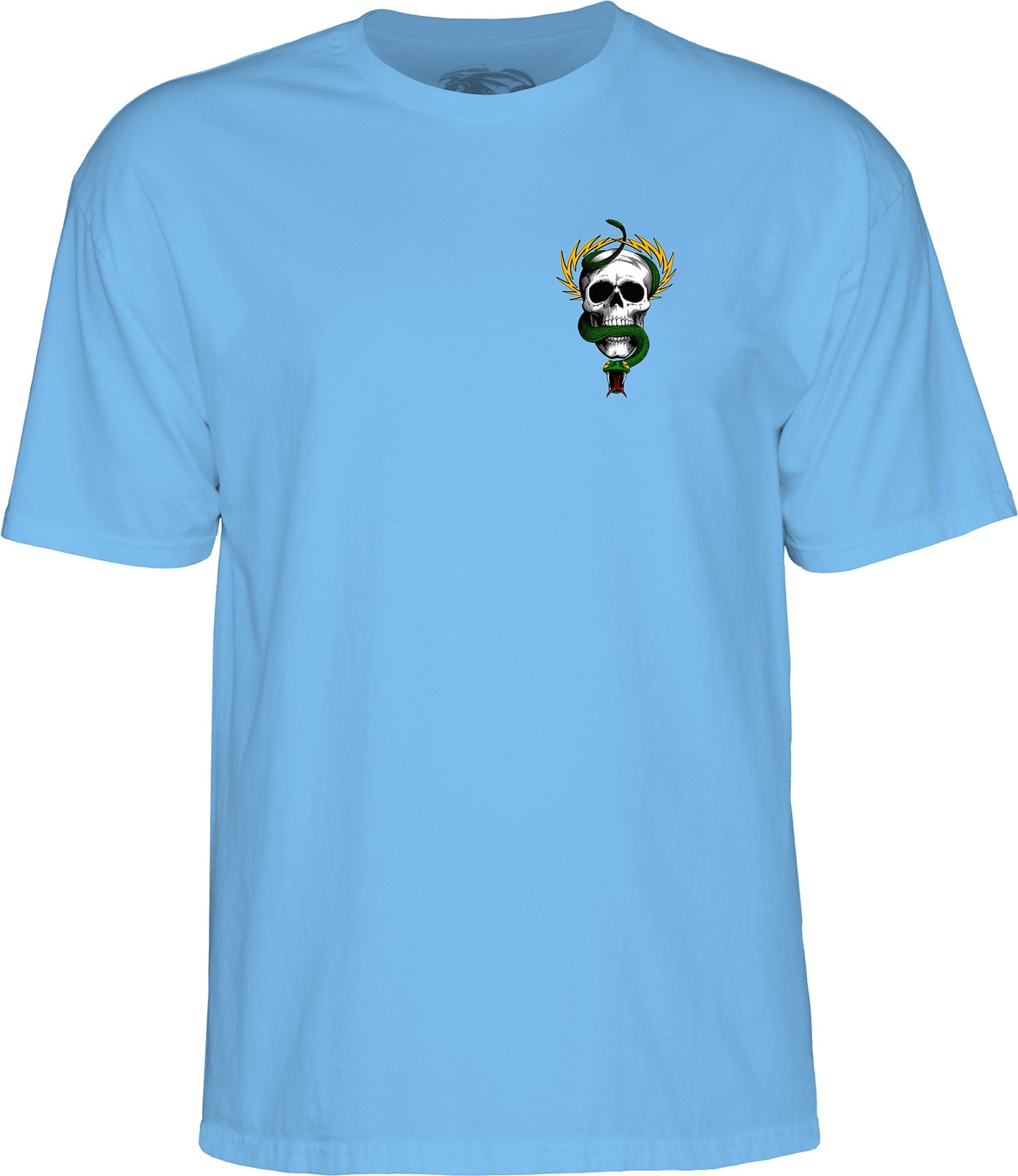Powell Peralta Mike McGill SKULL AND SNAKE Skateboard T Shirt CAROLINA BLUE