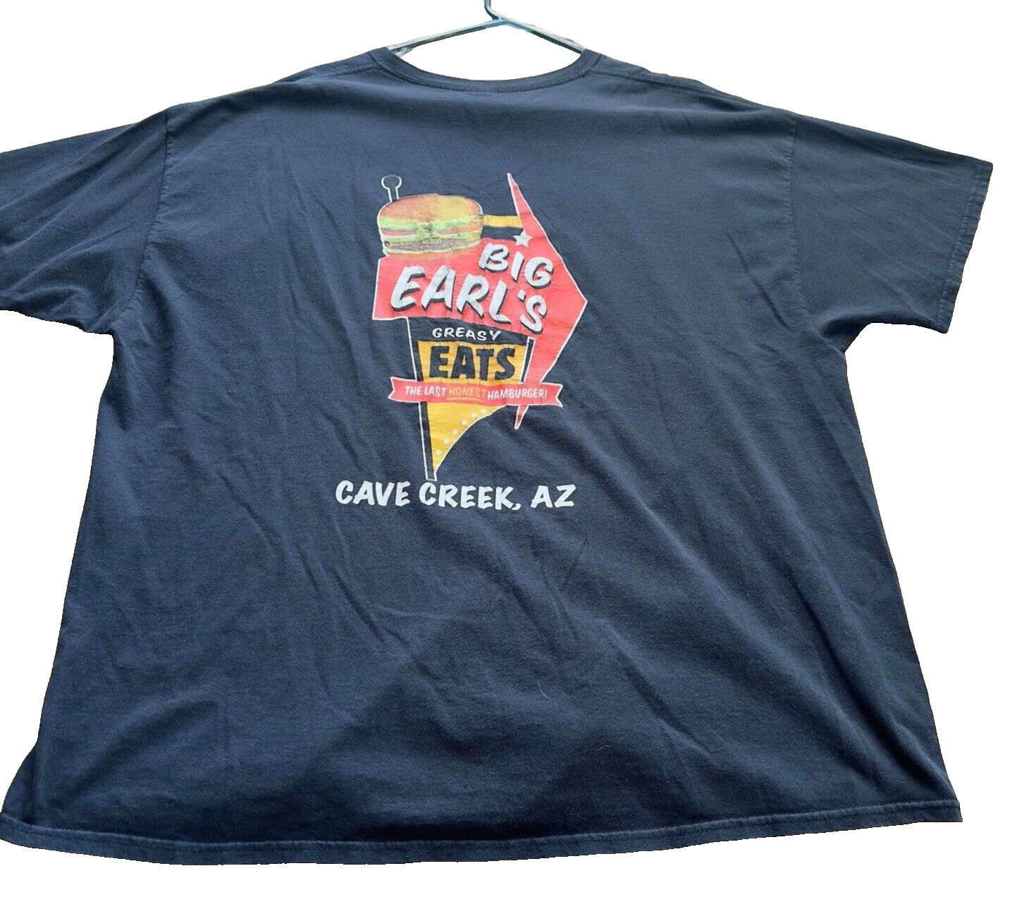 Vintage Big Earls Greasy Eats T Shirt 3XL Cave Creek AZ Diner Biker Garage Tee