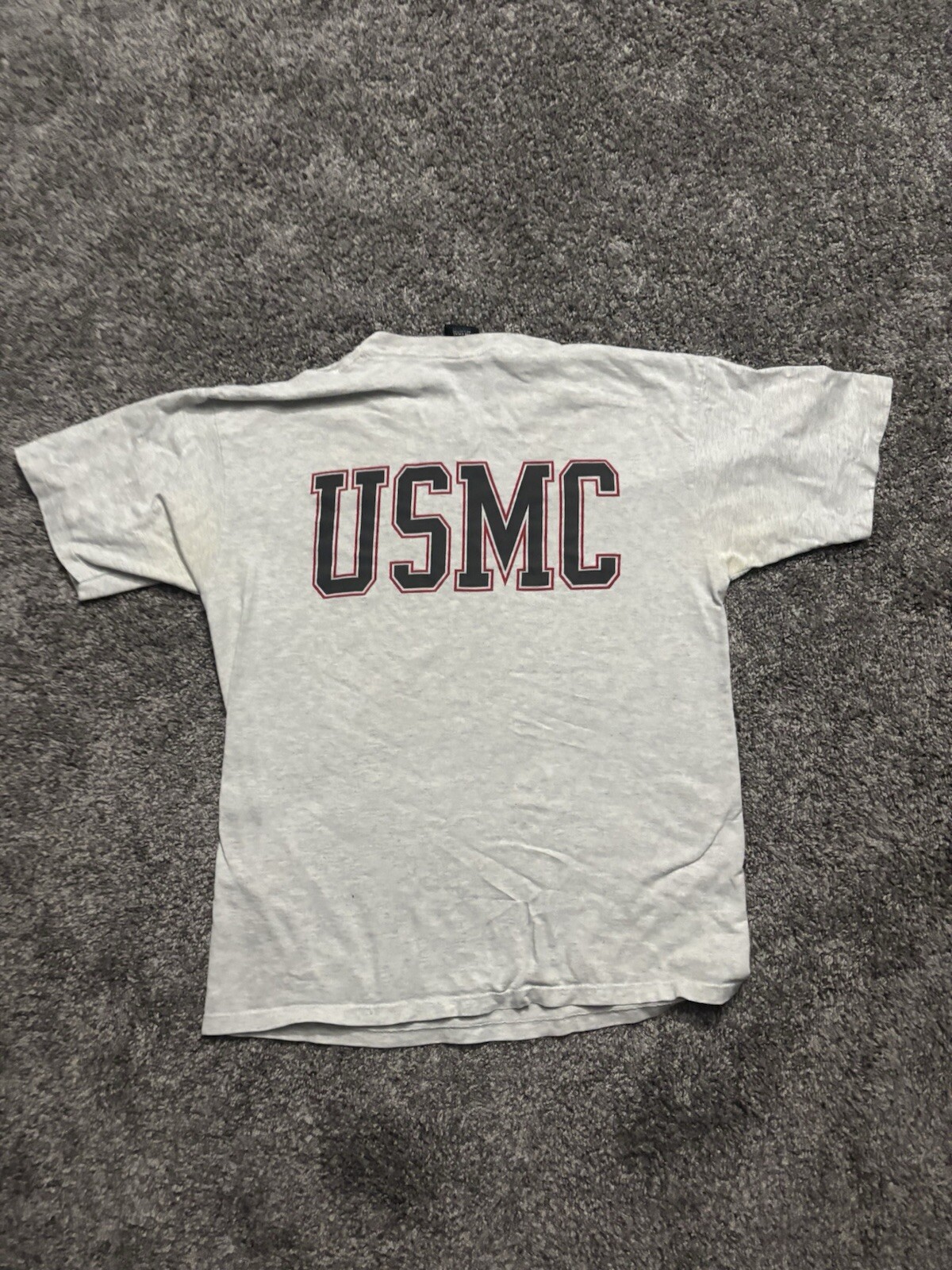 Vintage US Marine Corps White Shirt USA Made Single Stitch Size Large *Stains