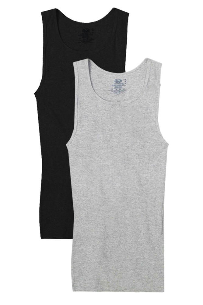Fruit Of The Loom Men’s Multi Pack Tank Top Tag-Free Cotton Athletic A-Shirts