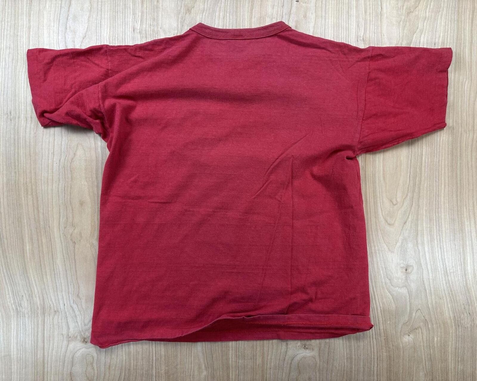 Vintage 80s Champion Indiana Single Stitch tshirt red Cotton xl usa faded soft
