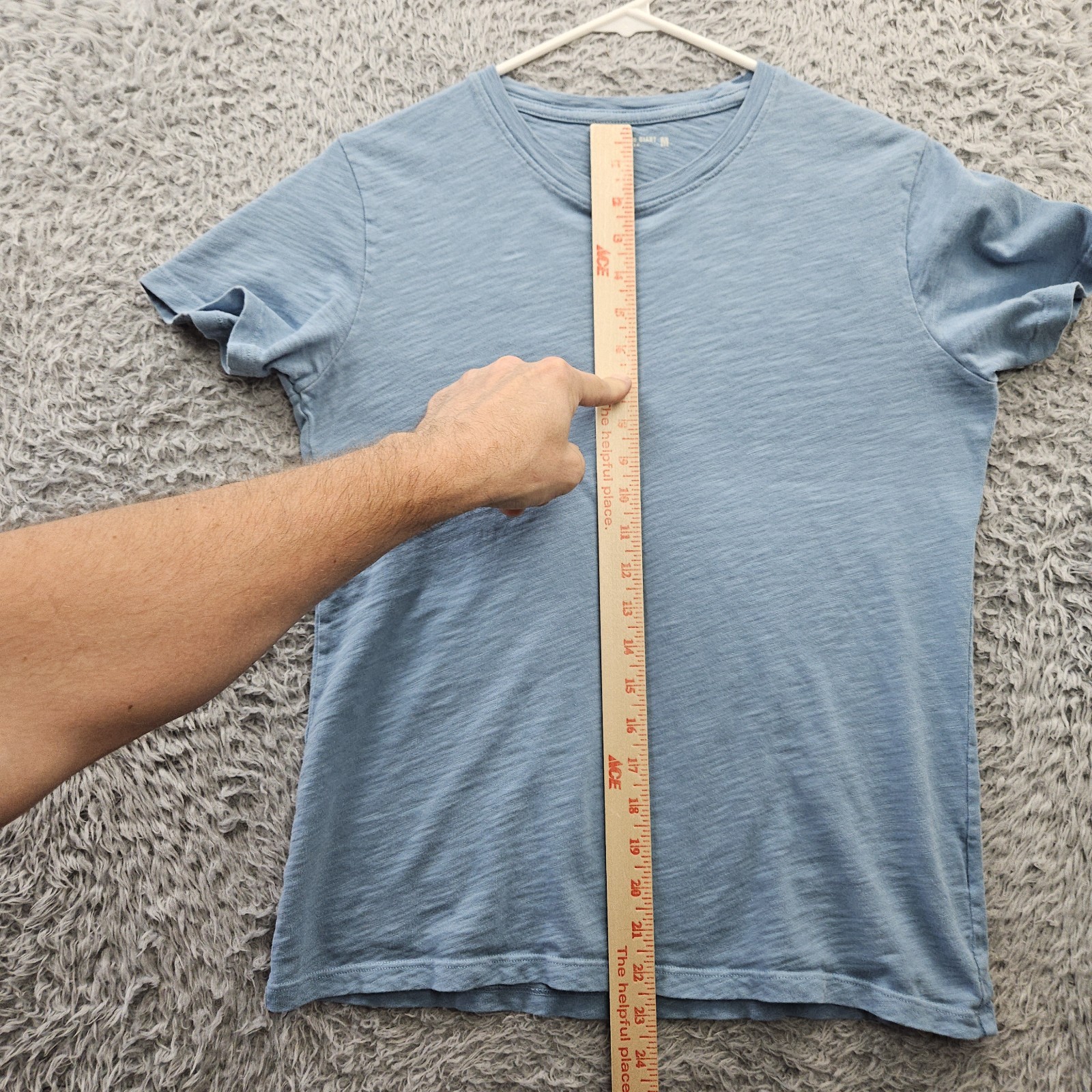 AMERICAN GIANT T Shirt Medium Slub Cotton Made in USA Sky Blue