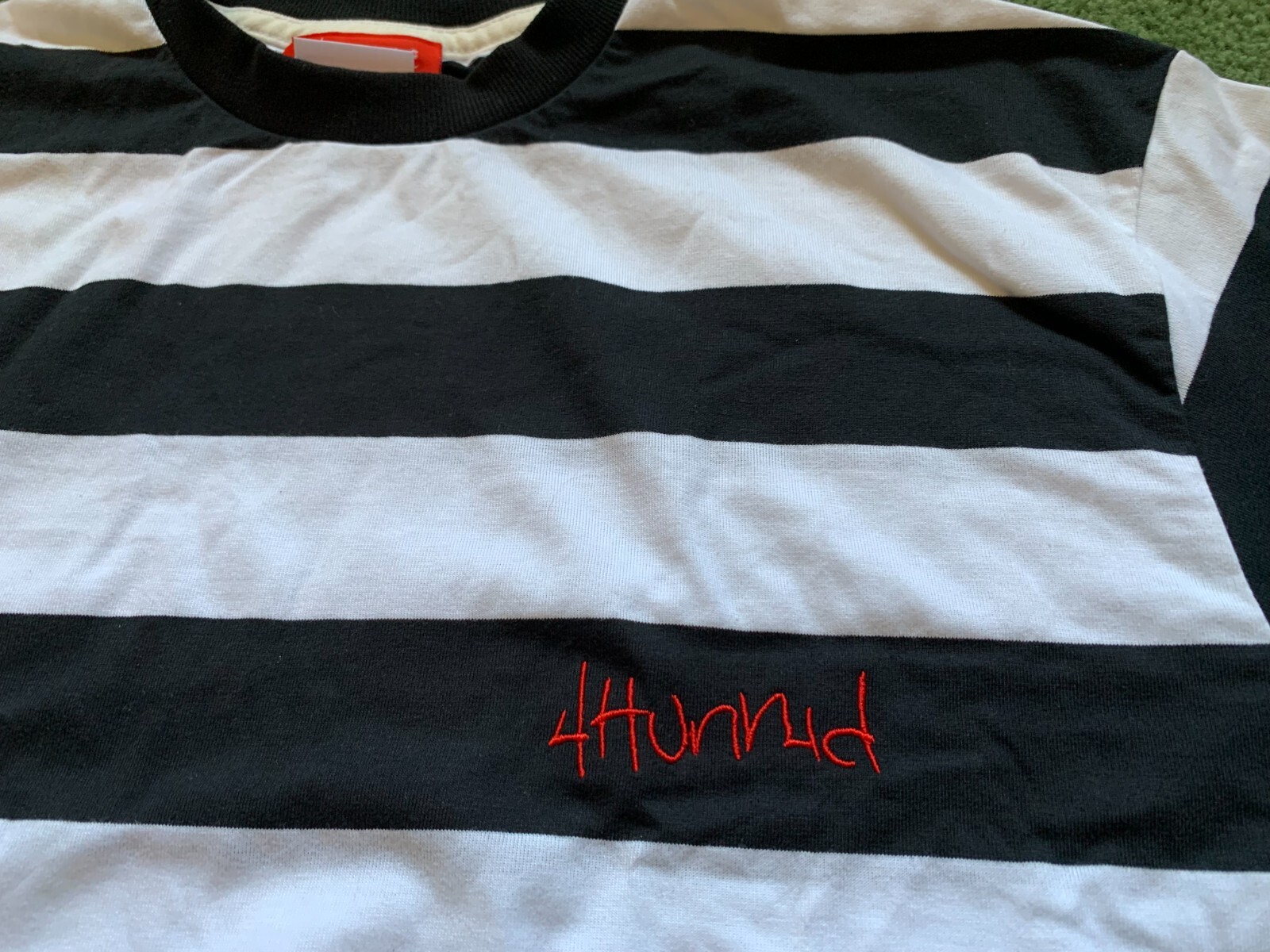 MEN’S YG 4HUNNID 400 STAY BRAZY WHITE BLACK STRIPED TEE T-SHIRT SIZE 2XL NEW