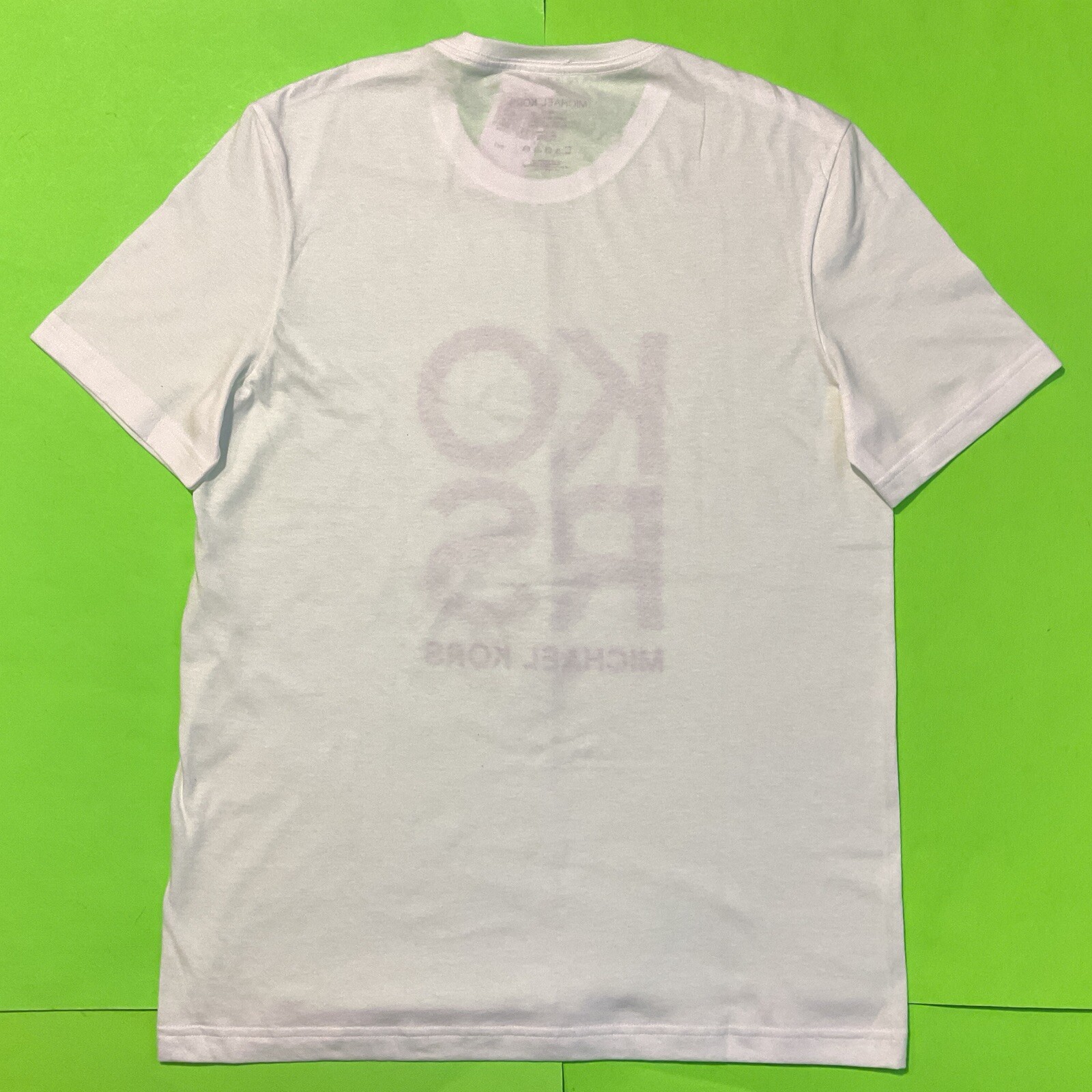 MICHAEL KORS Men’s Short Sleeve T-Shirt Size MEDIUM White w/Black NEW