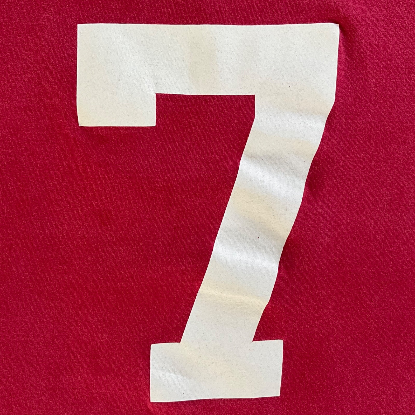 Vintage 2009 Champion T-Shirt Men’s Small Red #7 Jersey Style “S” Logo Athletic