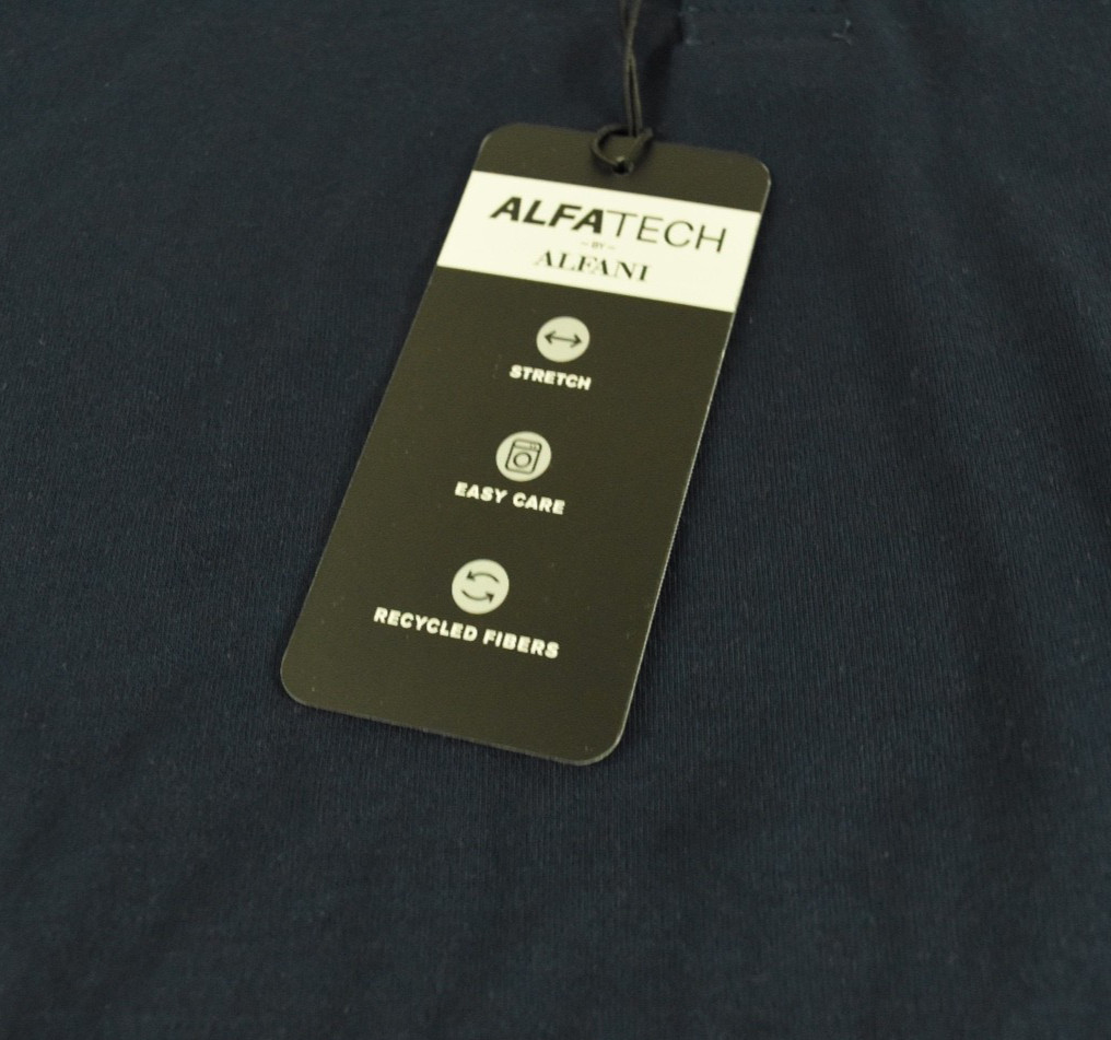 Alfani Men’s Henley T-Shirt New S M L XL XXL Navy Blue Long Sleeve Stretch Solid