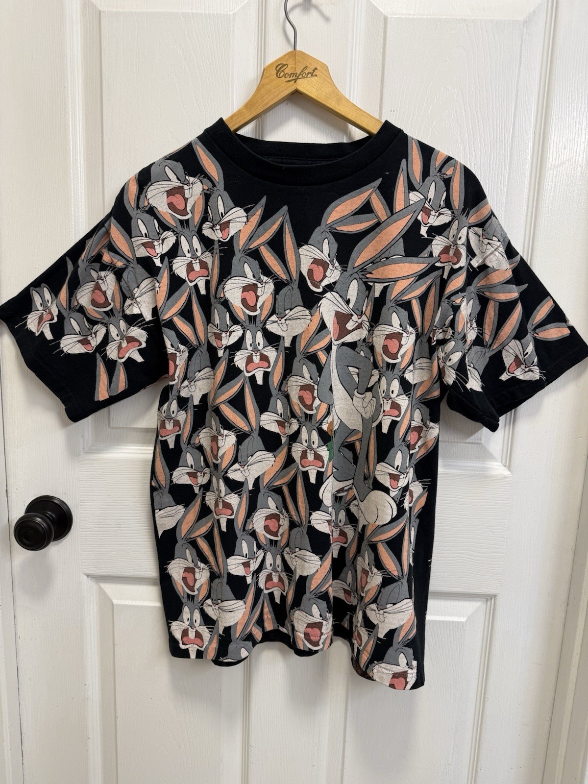 Vintage 1992 Bugs Bunny Looney Tunes AOP T-shirt Large Wild Oats Made in USA