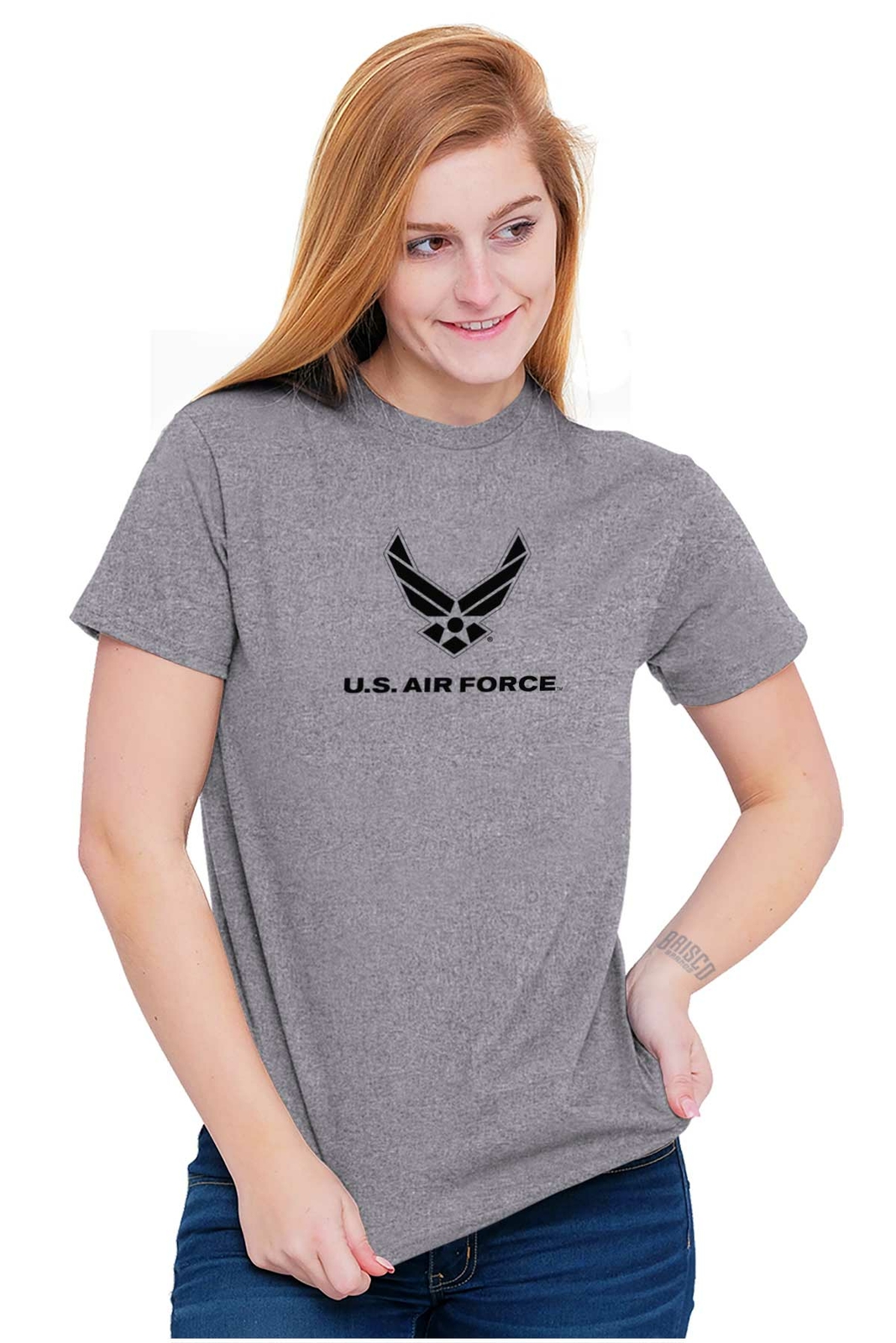 Officially Licensed US Air Force Wings Logo Womens or Mens Crewneck T Shirt Tee