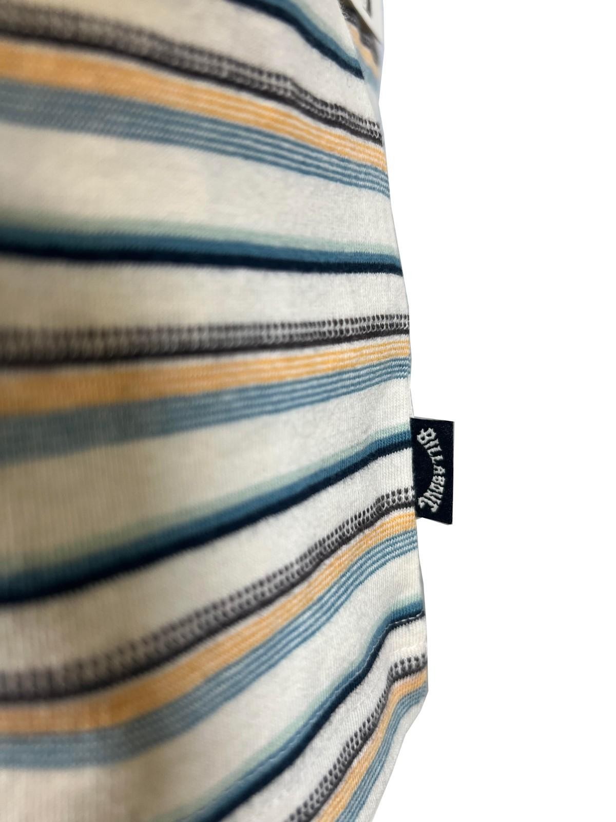 Billabong Men’s Cream T-Shirt Horizontal Striped Baxter Tee S/S (S17)