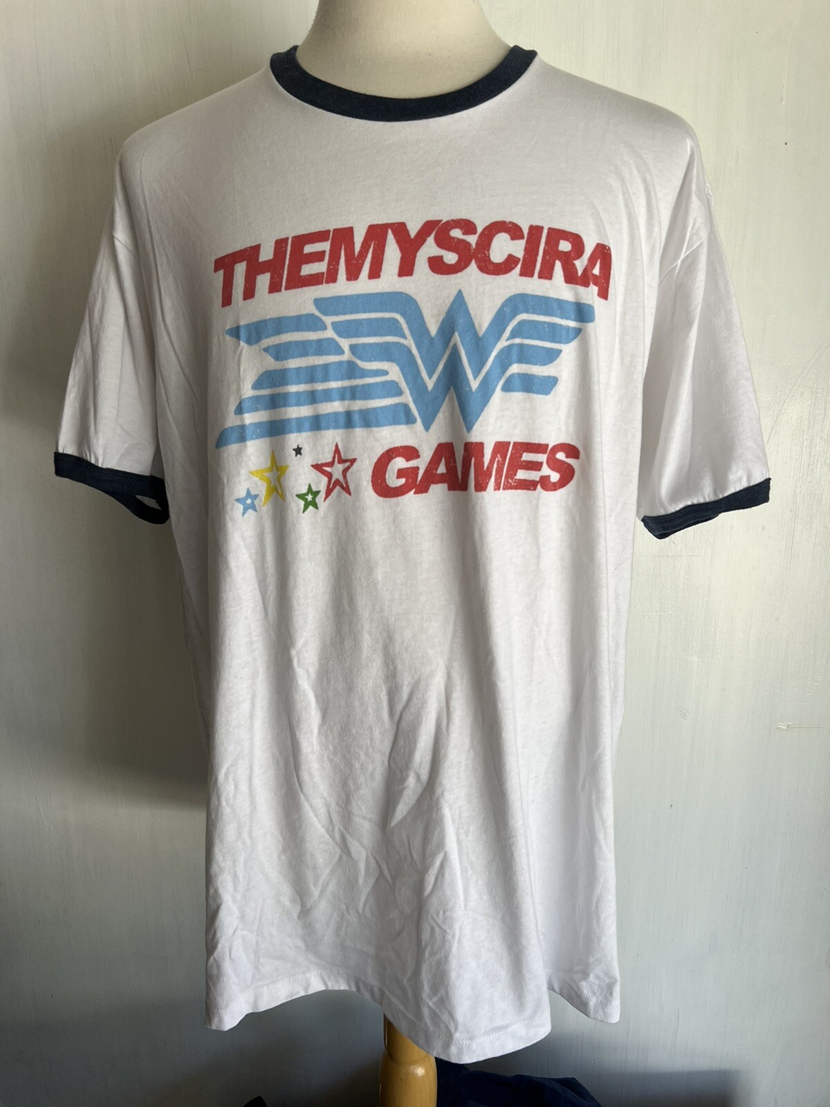 WONDER WOMAN (2020) Official Men’s “Themyscira Games” Ringer T-Shirt Size 2XL
