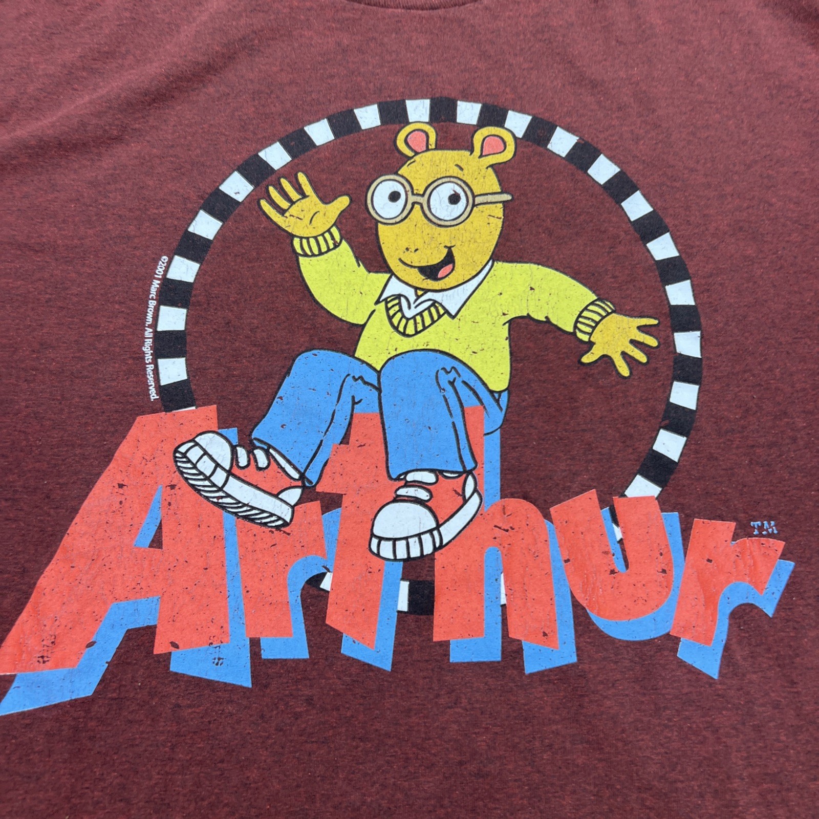 Arthur PBS Cartoon Intro T-Shirt Short Sleeve Red Mens Size 2XL