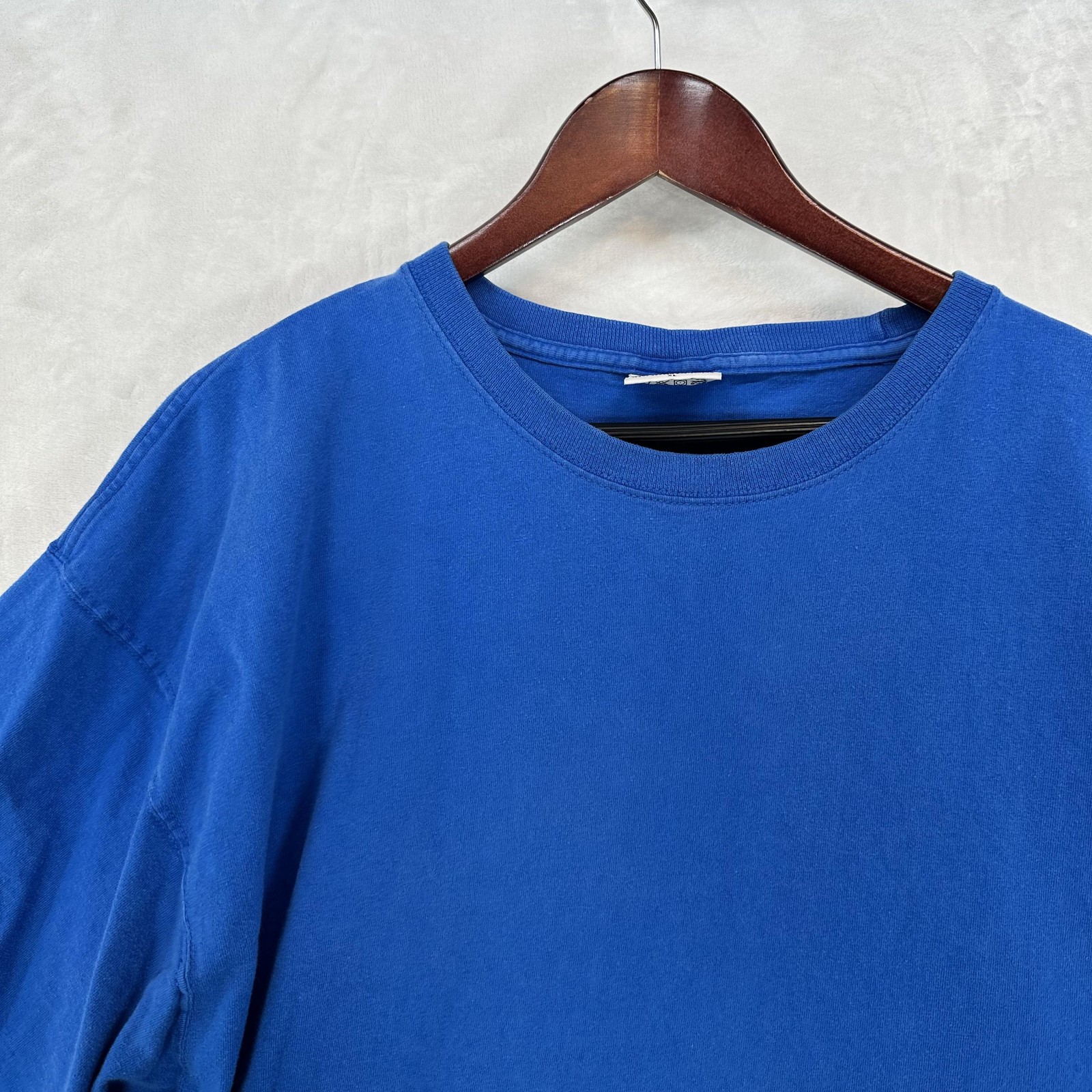 Vintage Pluma Shirt Mens XL Blue Heavyweight Cotton Crewneck Solid Blank Tee 90s