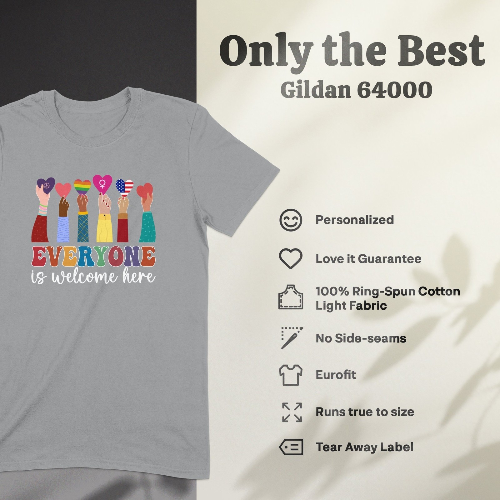 Everyone Is Welcome Here T-Shirt – Inclusive Pride Equality Kindness Tee