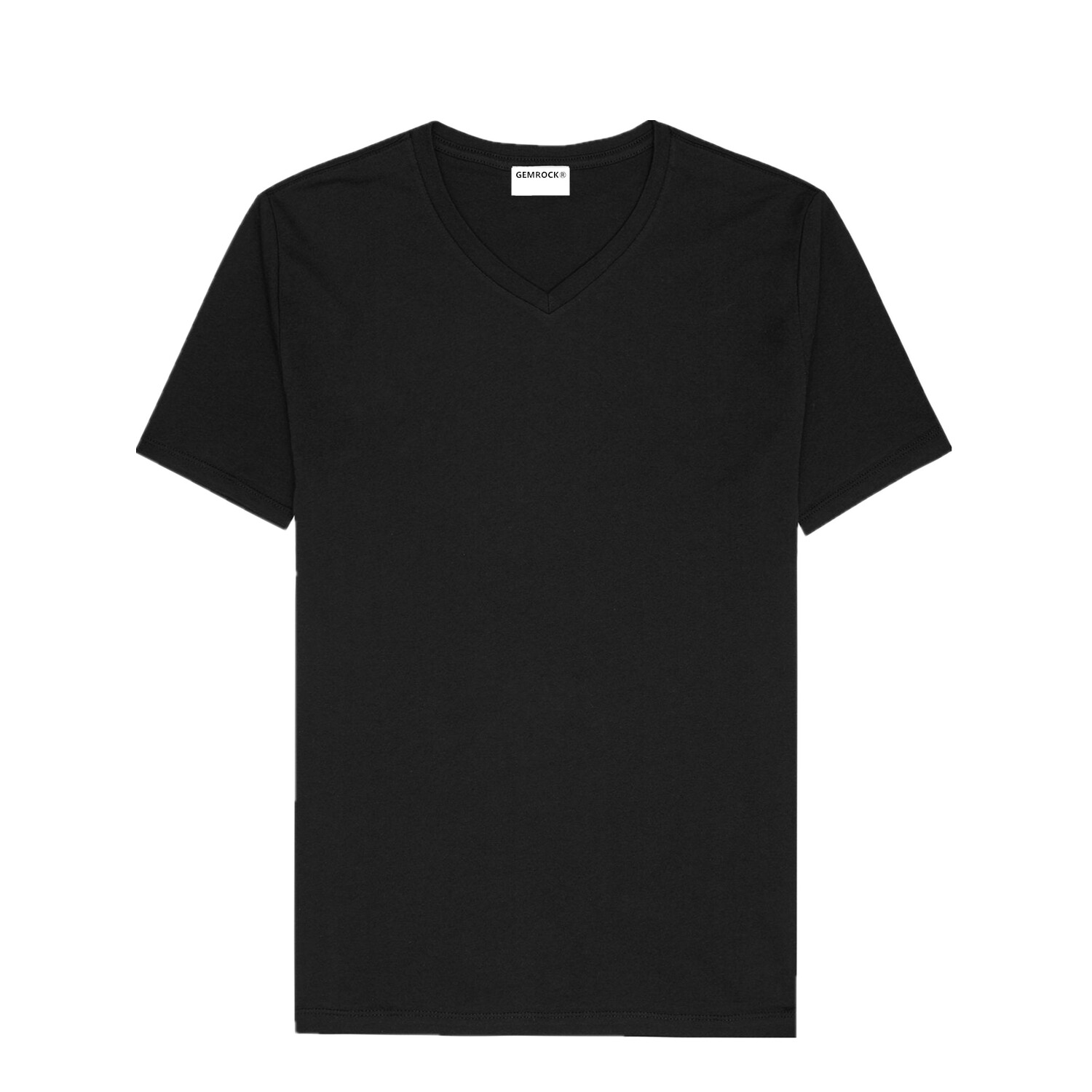 Black White Men 100% Thick Cotton Casual T-Shirt Short Sleeve Tee Crew V Neck