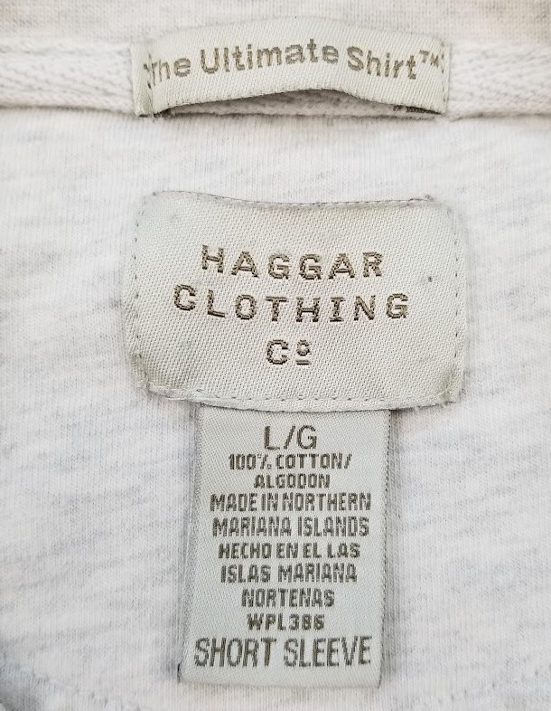 Haggar Ultimate T Shirt Men’s Large L Heather Gray Short Sleeves Pocket Stretch