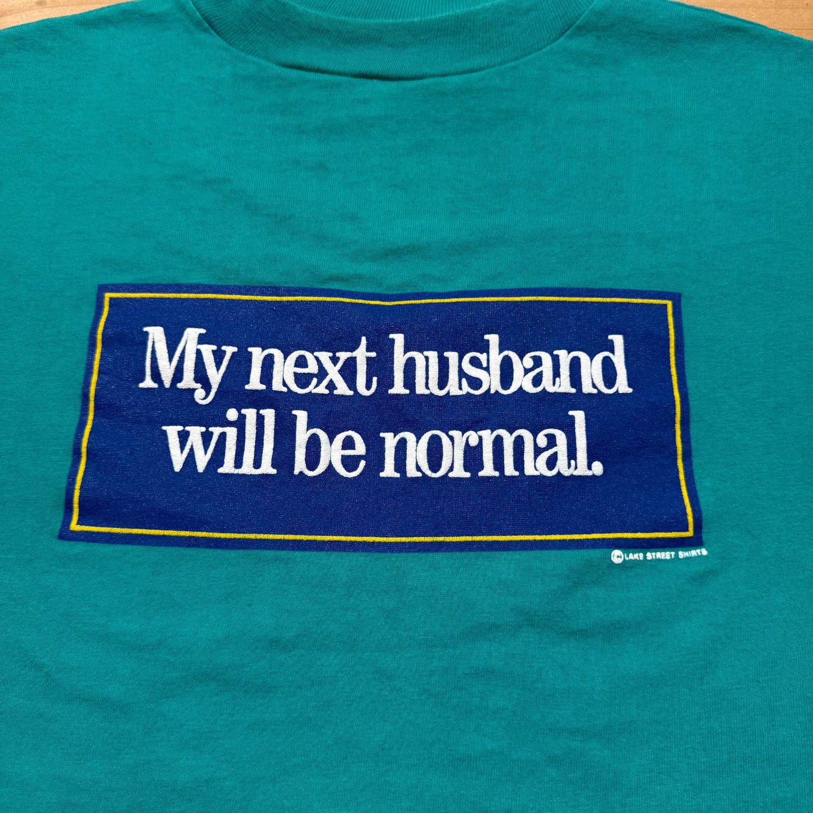 Vintage 90s My Next Husband Will Be Normal Funny Slogan Graphic T-Shirt USA – XL