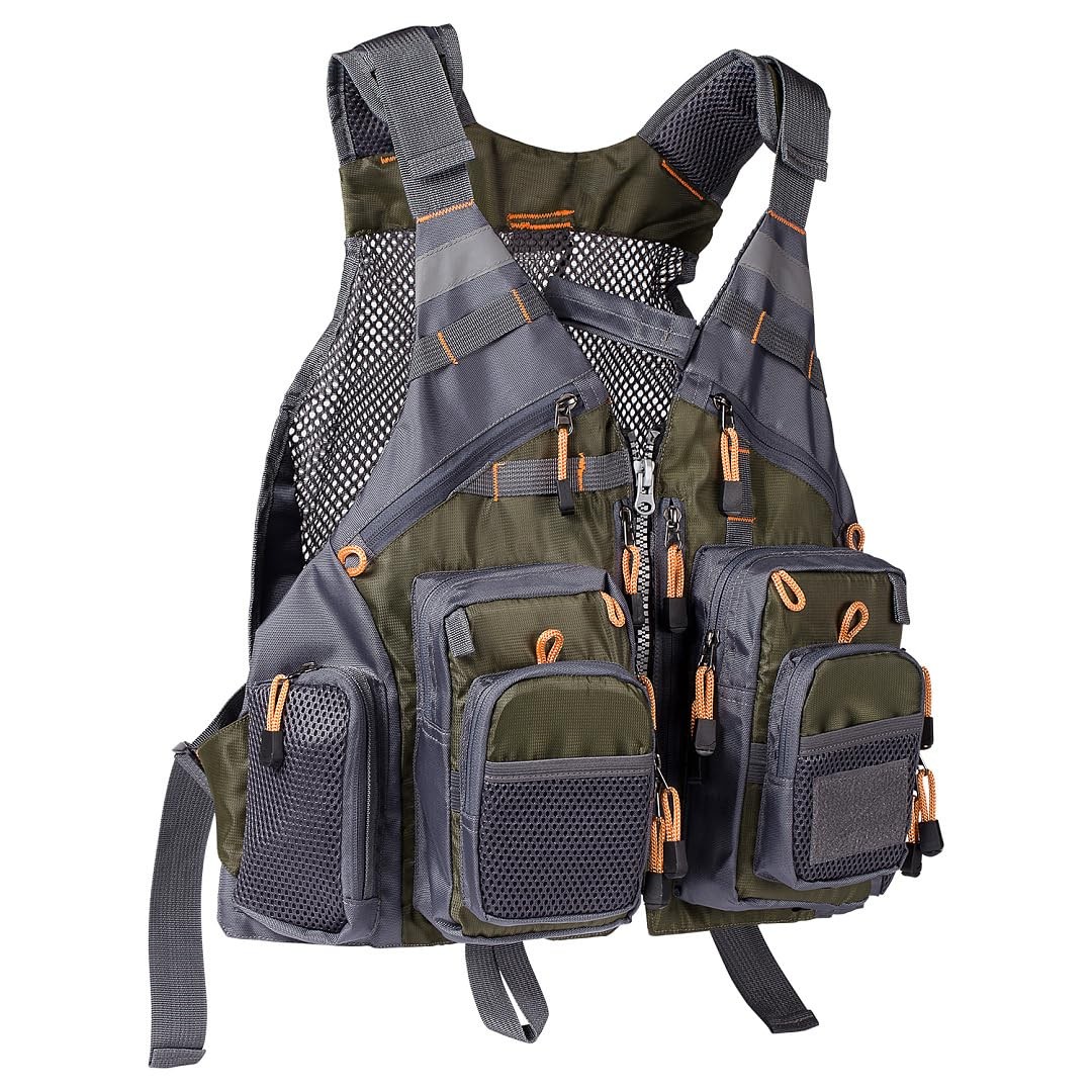 BASSDASH Strap Fishing Vest Adjustable for Men and Women, for Fly Bass Fishin…