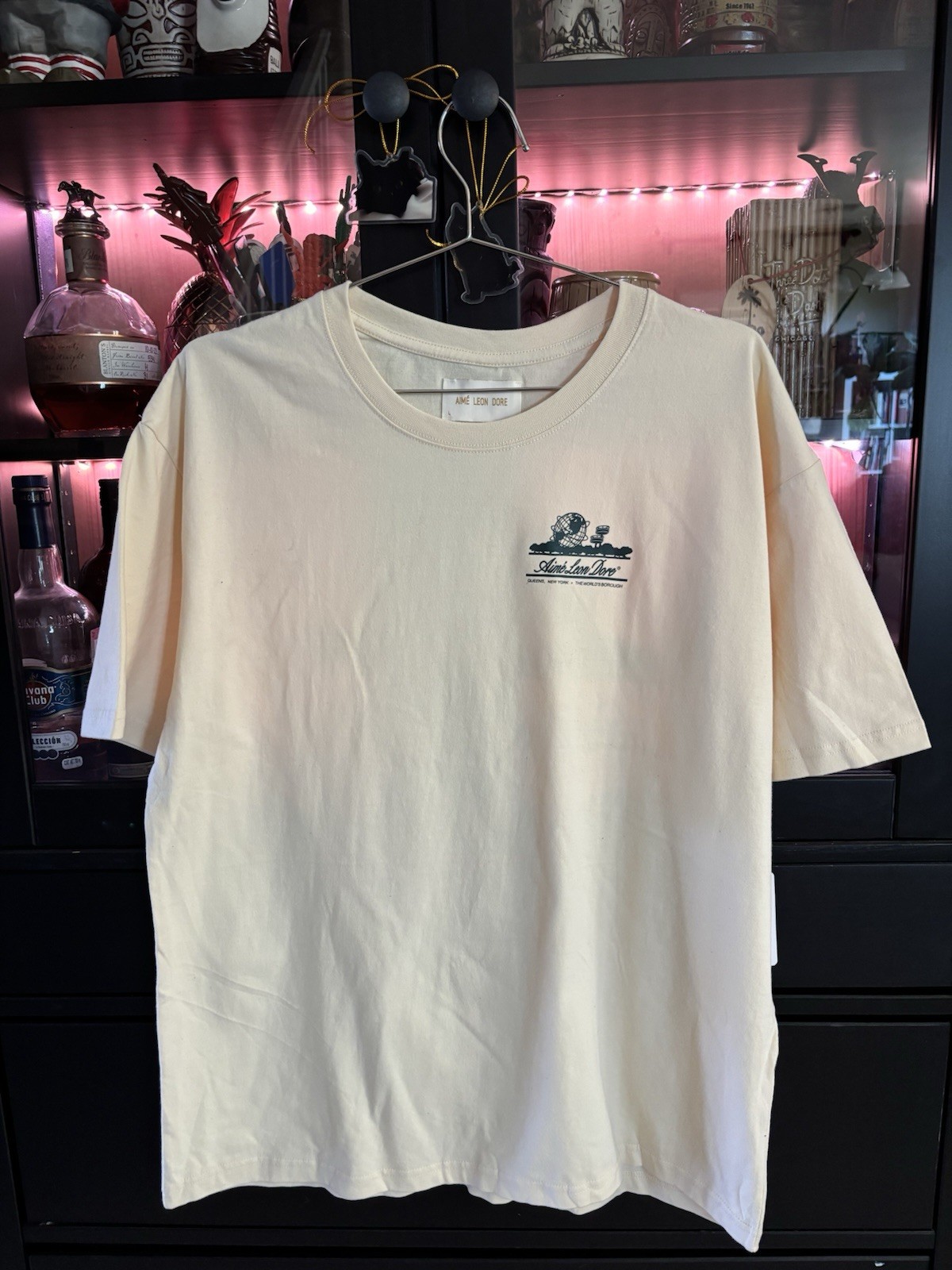 Aime Leon Dore Men’s White Short Sleeve T-Shirt Large Tan