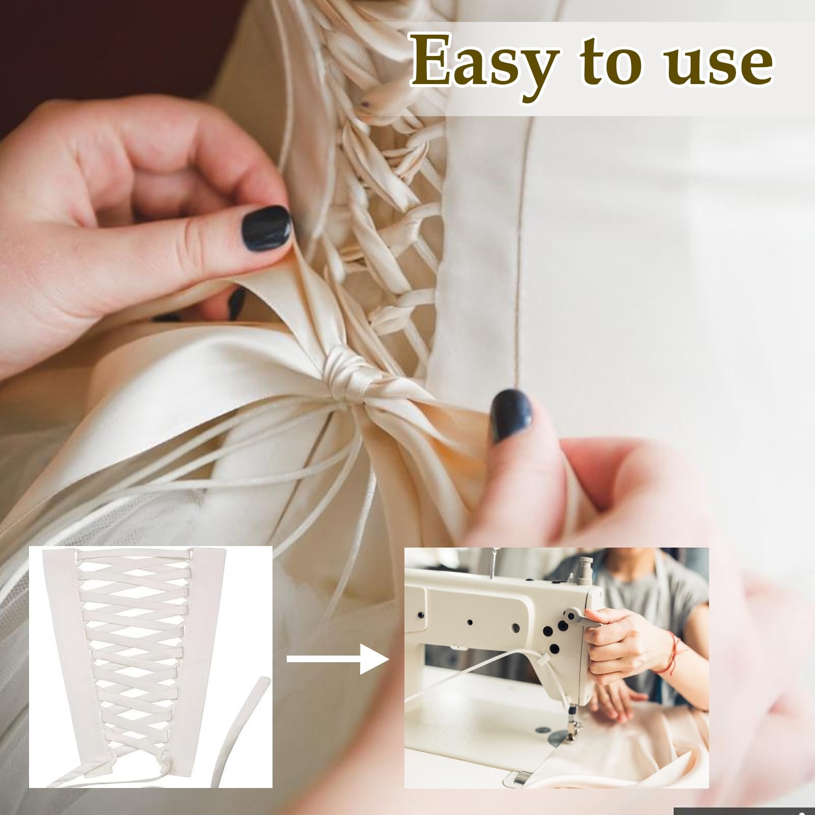 Adjustable Fit Satin Corset Back Kit Women’s Wedding Dress Corset Kit Loops D…