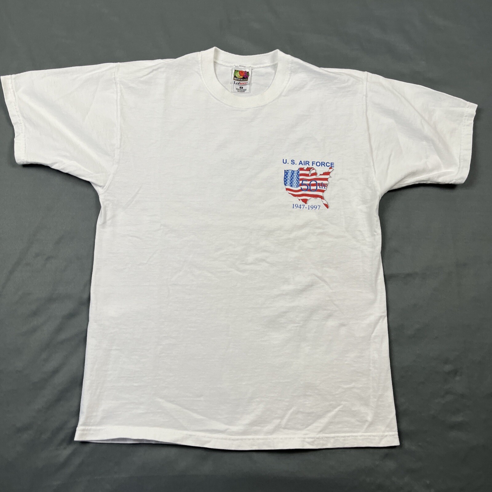 Vintage US Air Force 50 Year Anniversary 1997 White T-Shirt Medium Double Sided