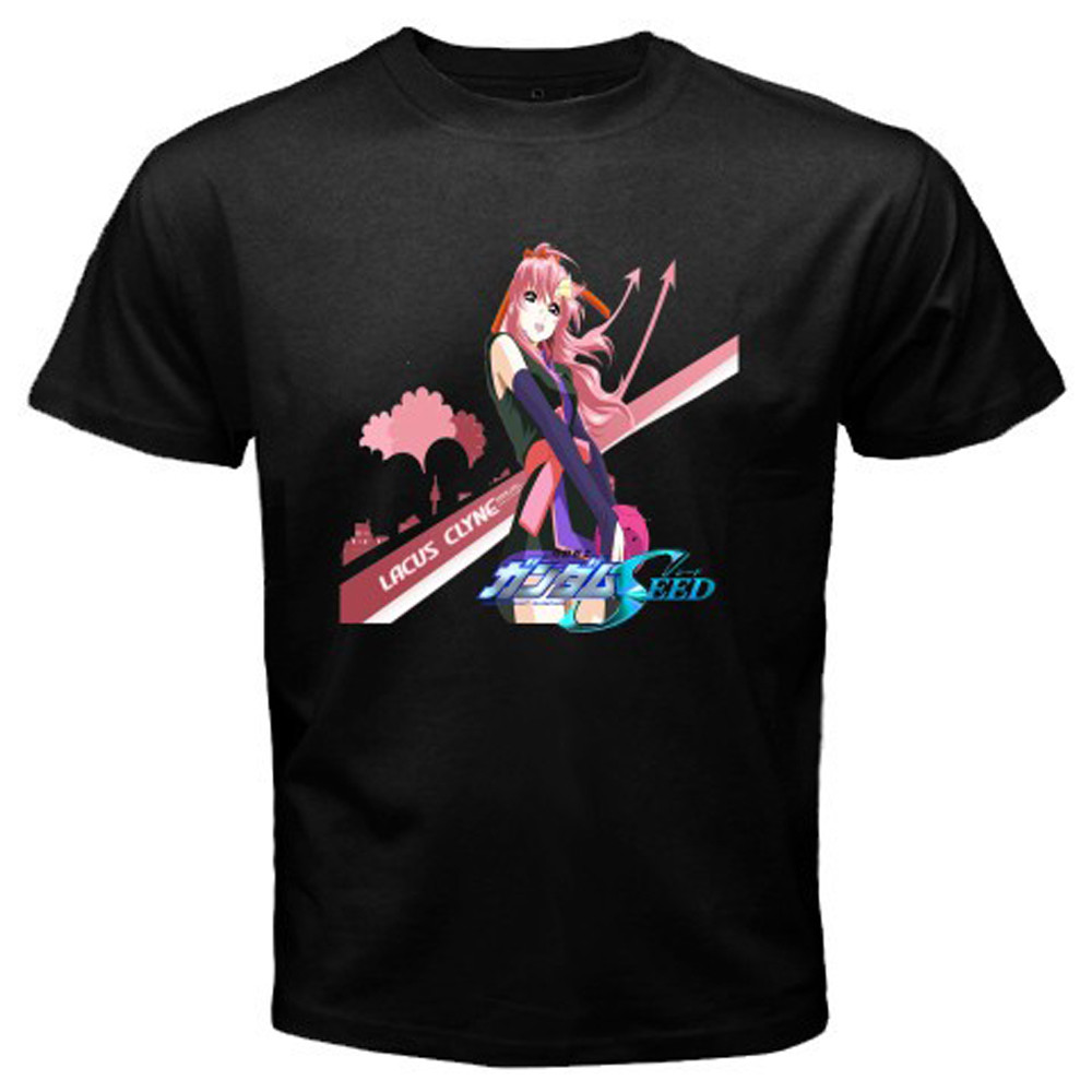 New GUNDAM SEED LACUS CLYNE Mecha Anime Japan Cartoon Black T-Shirt Size S-5XL