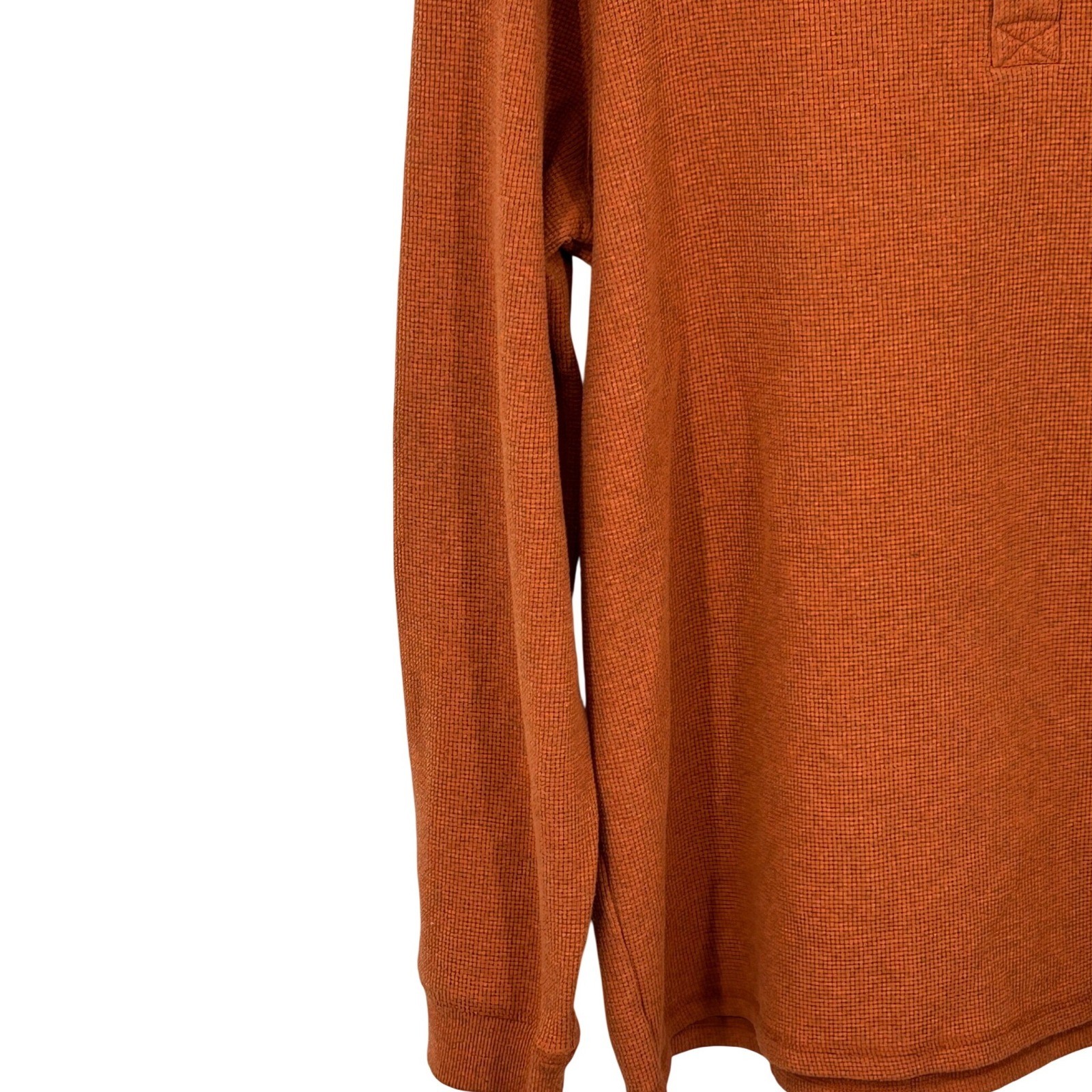 Member’s Mark Thermal Henley Long Sleeve Shirt Rust Orange XL