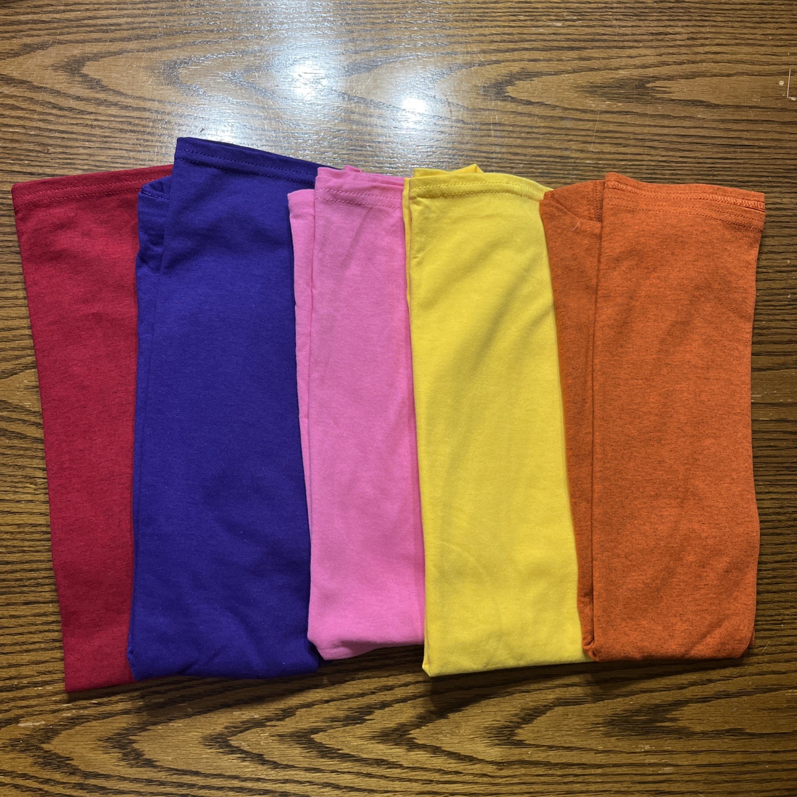 Gilden Heavy Cotton T-shirts Multicolors Size Large No Pocket Set Of Five