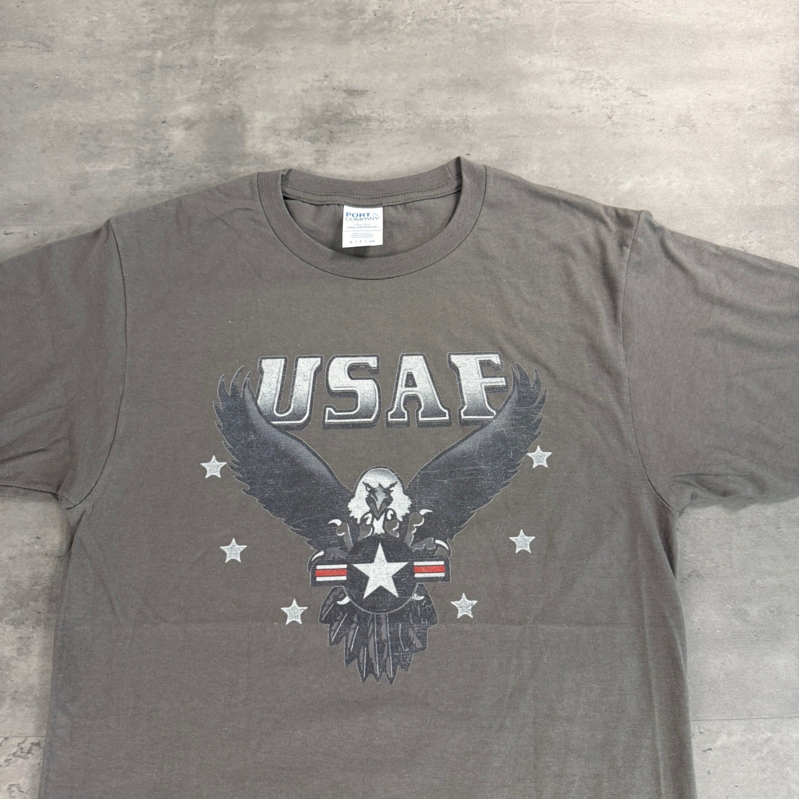 USAF Air Force Eagle Graphic Military Tee Adult Small Gray Eagle Military Seal