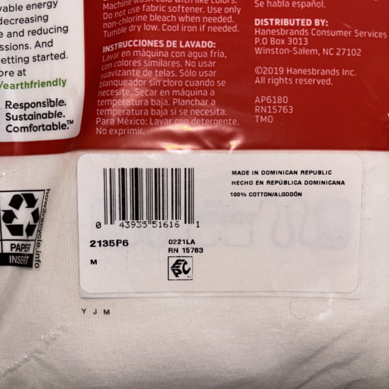 Hanes Men’s FreshIQ ComfortSoft Crewneck Undershirt – White (Pack of 6) (2135P6)