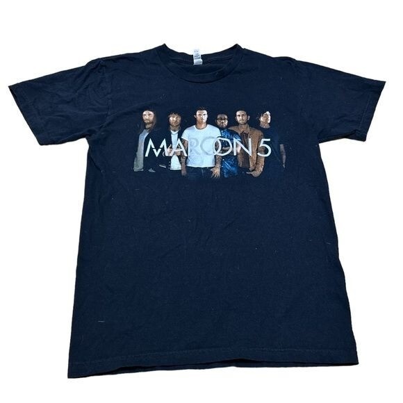Maroon 5 Band T-shirt Mens Medium Black Pop Rock Music Casual Top 40