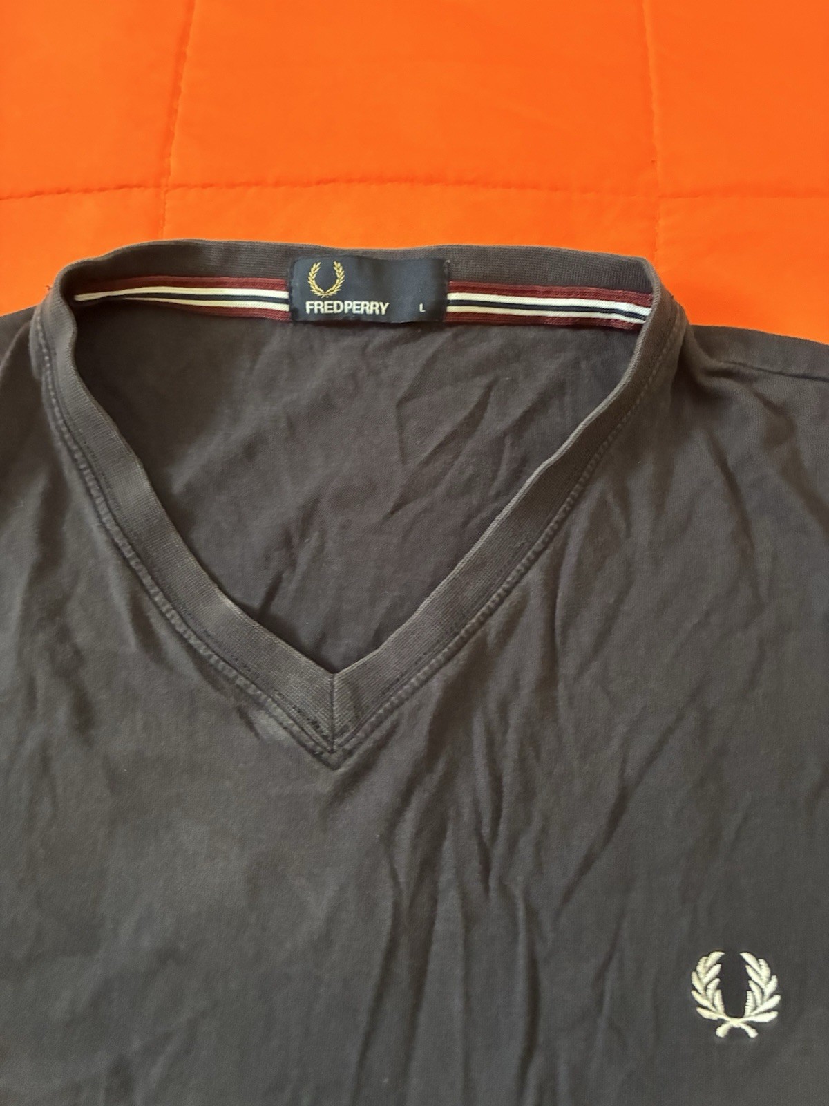Fred Perry T-Shirt Mens Black Large Short Sleeve Casual