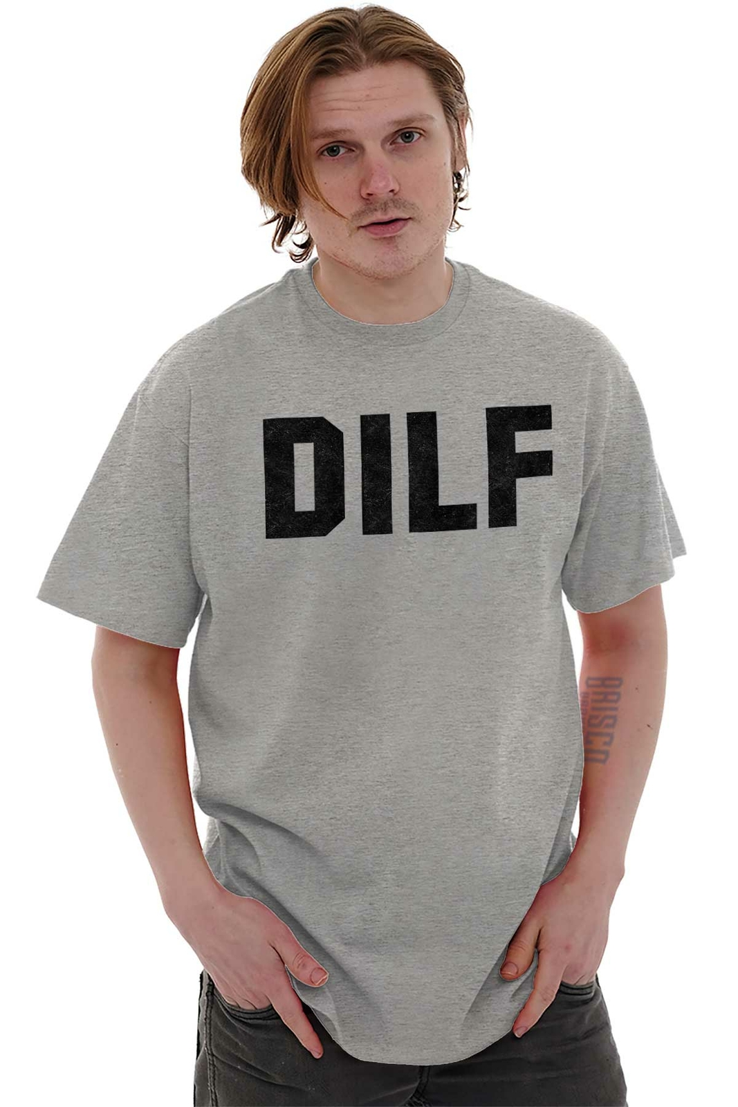 DILF Funny Crude Husband Graphic Novelty Mens Short Sleeve Crewneck Tee