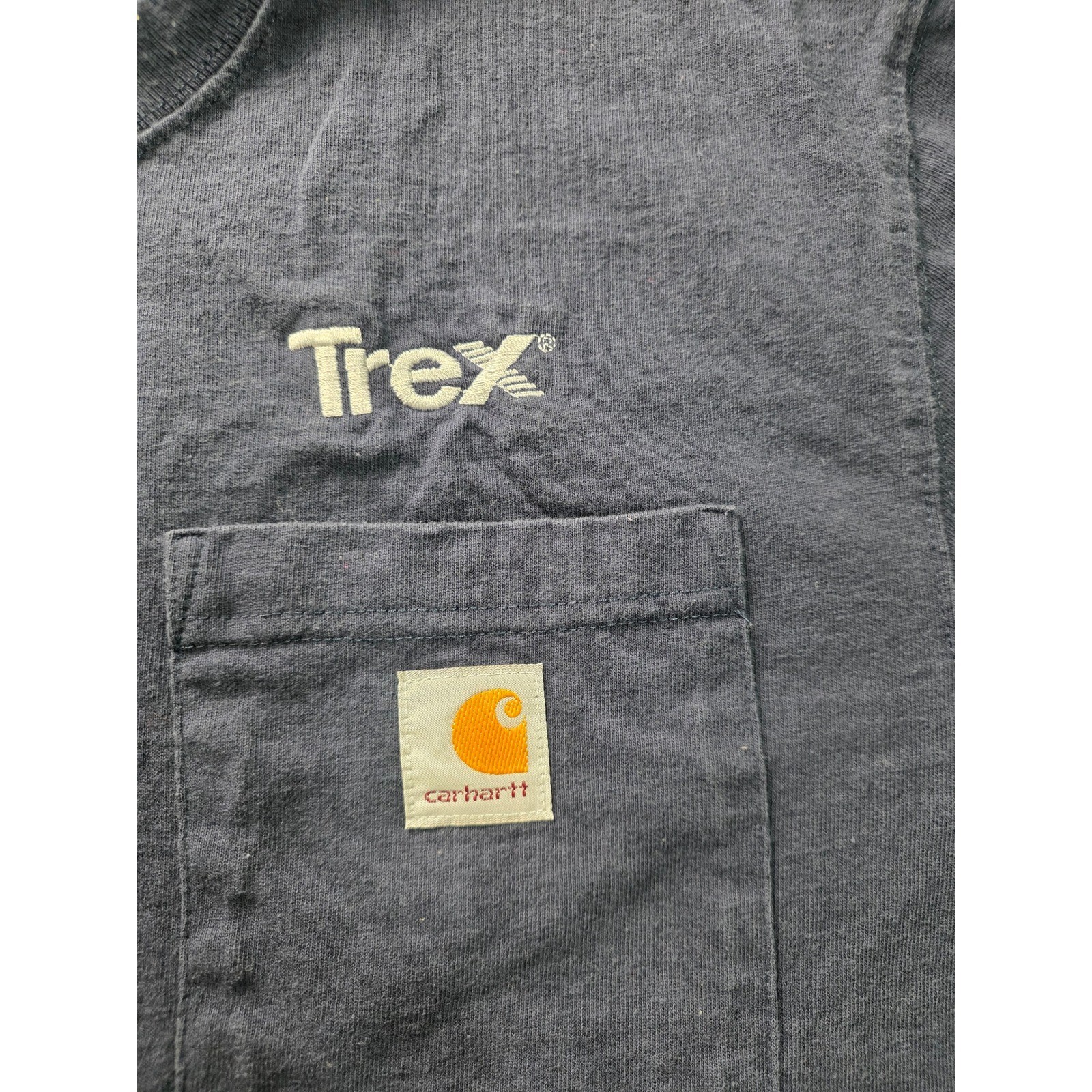 Carhartt Mens Pocket T-Shirt Navy Blue Loose Fit Medium NVY
