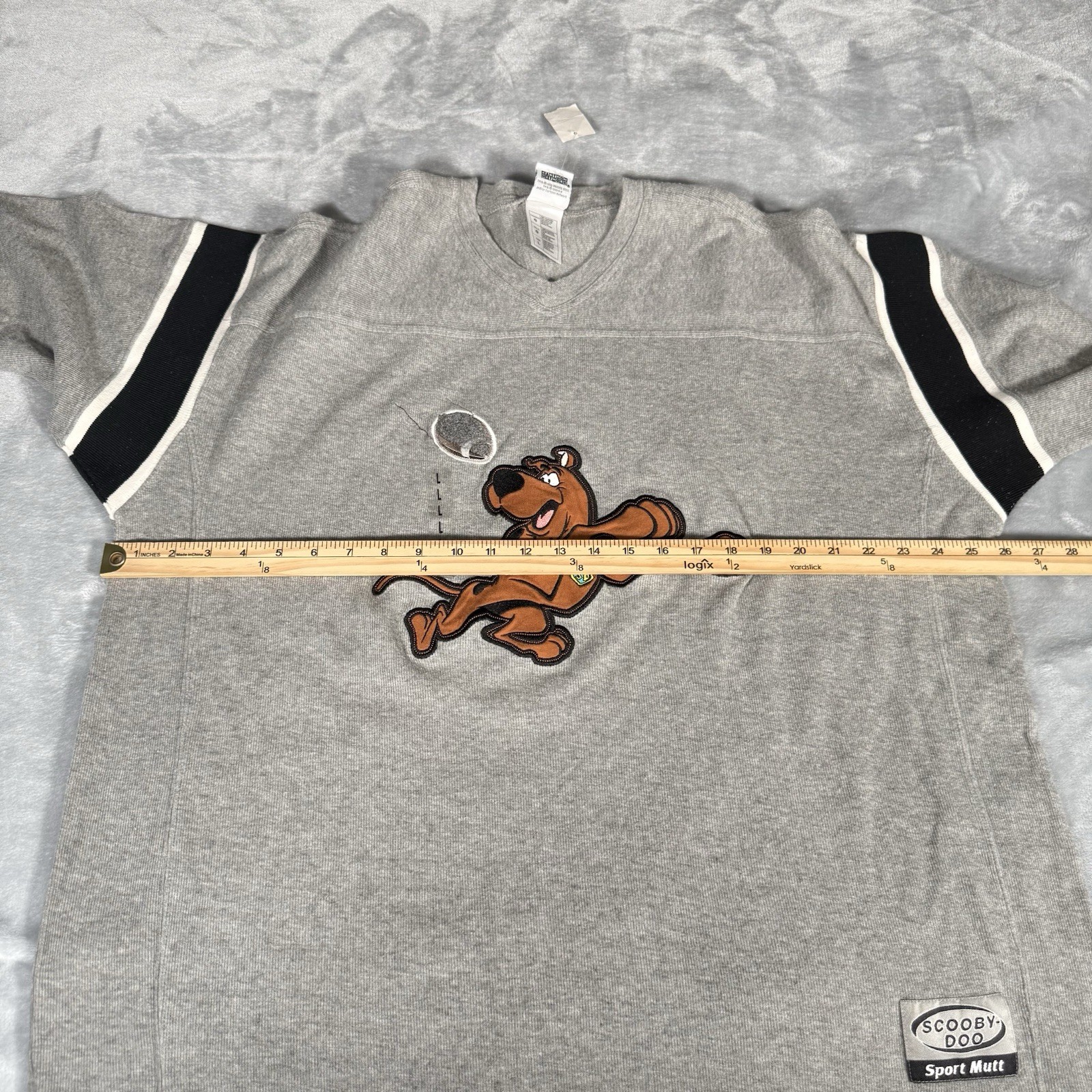 Vintage Scooby Doo Football Knit Jersey Mens XL Oversized Baggy Fit V-Neck 90s